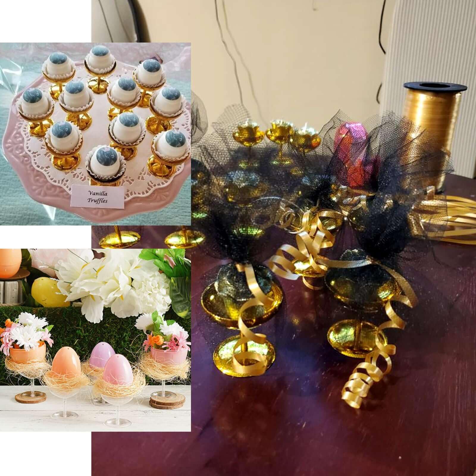 Efavormart 12 Pack 2 Inch Gold Party Favor Dessert Cups - Elegant Wedding Candy Dishes for Treats & Snacks | Perfect for Bridal Showers, Birthday Parties & Special Events