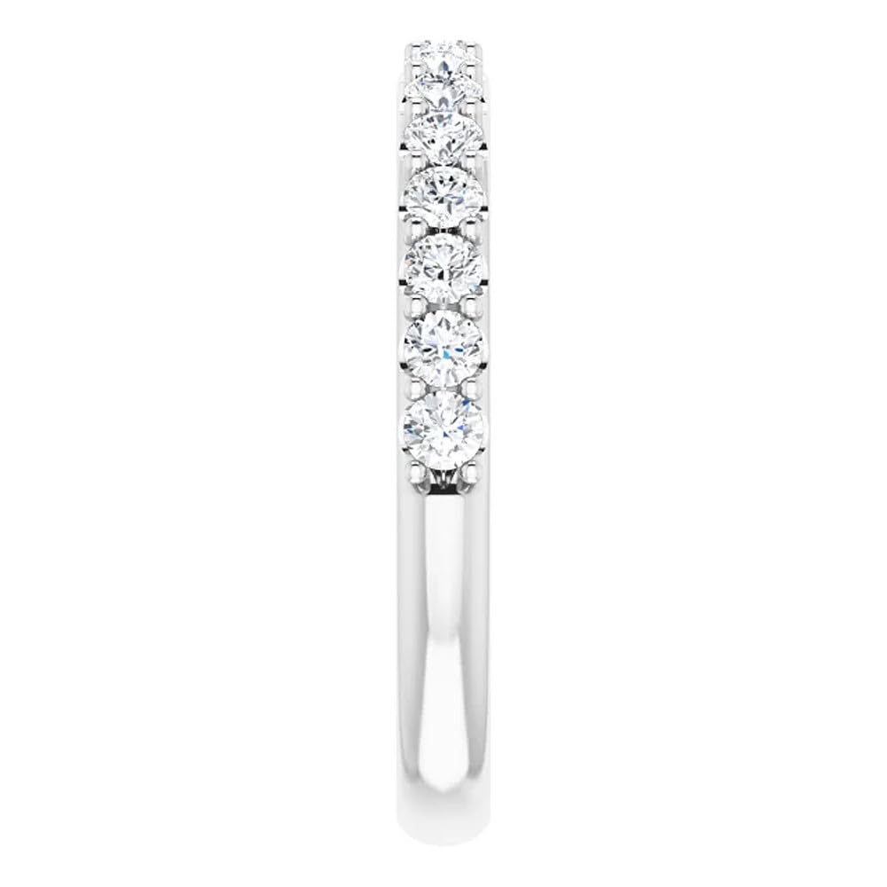 1/2 Carat Lab Grown Diamond Stackable Ring for Women - 14K White Gold Anniversary & Wedding Band - Perfect for Stacking, Bridal Sets, and Everyday Elegance