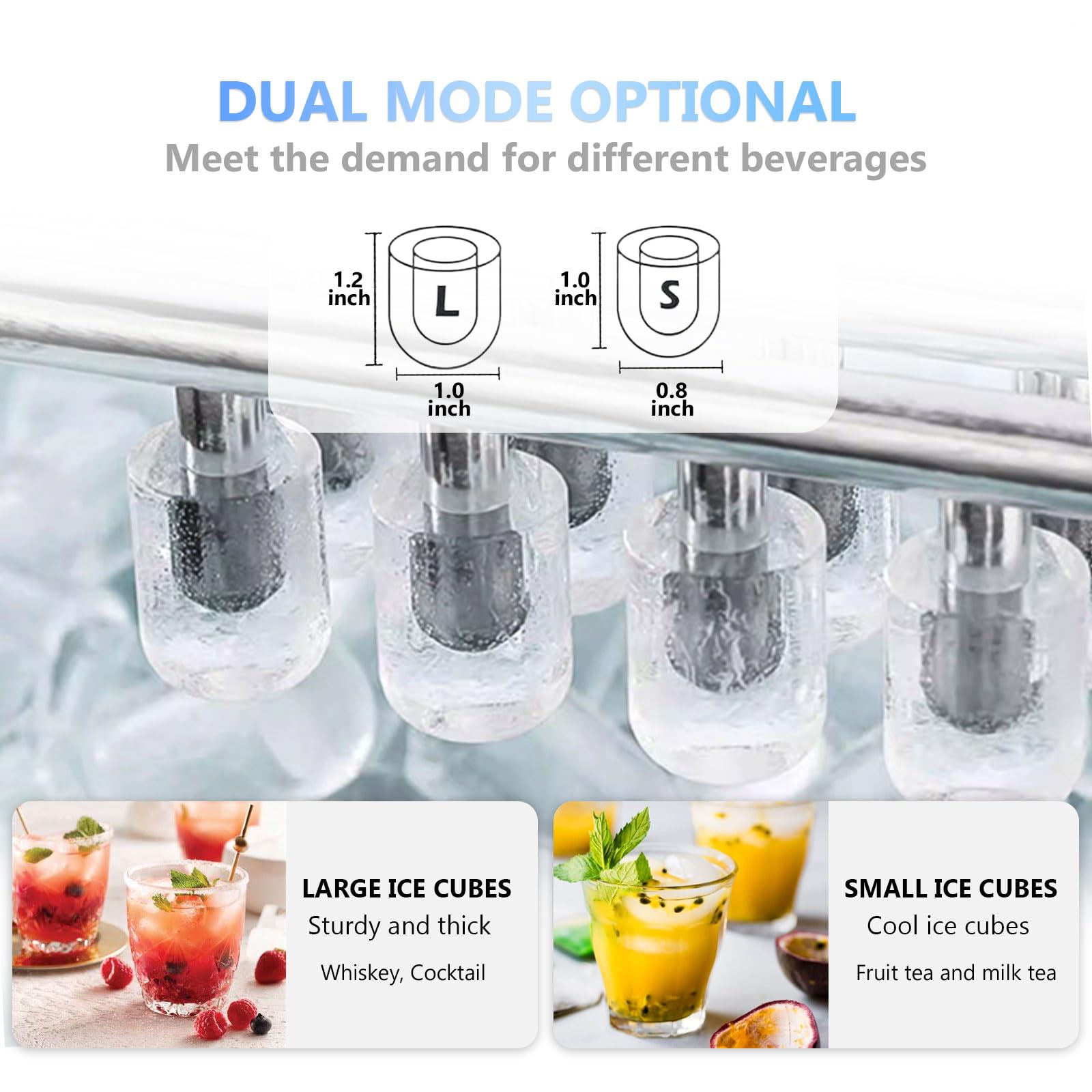 Portable Self-Cleaning Countertop Ice Maker - 6-8 Minute Fast Ice Production, 26lbs/24Hrs Capacity, 9 Bullet Ice Cubes, Voice Remote Control with Ice Scoop - Perfect for Home, Kitchen, Parties, Camping & Office Use (White)