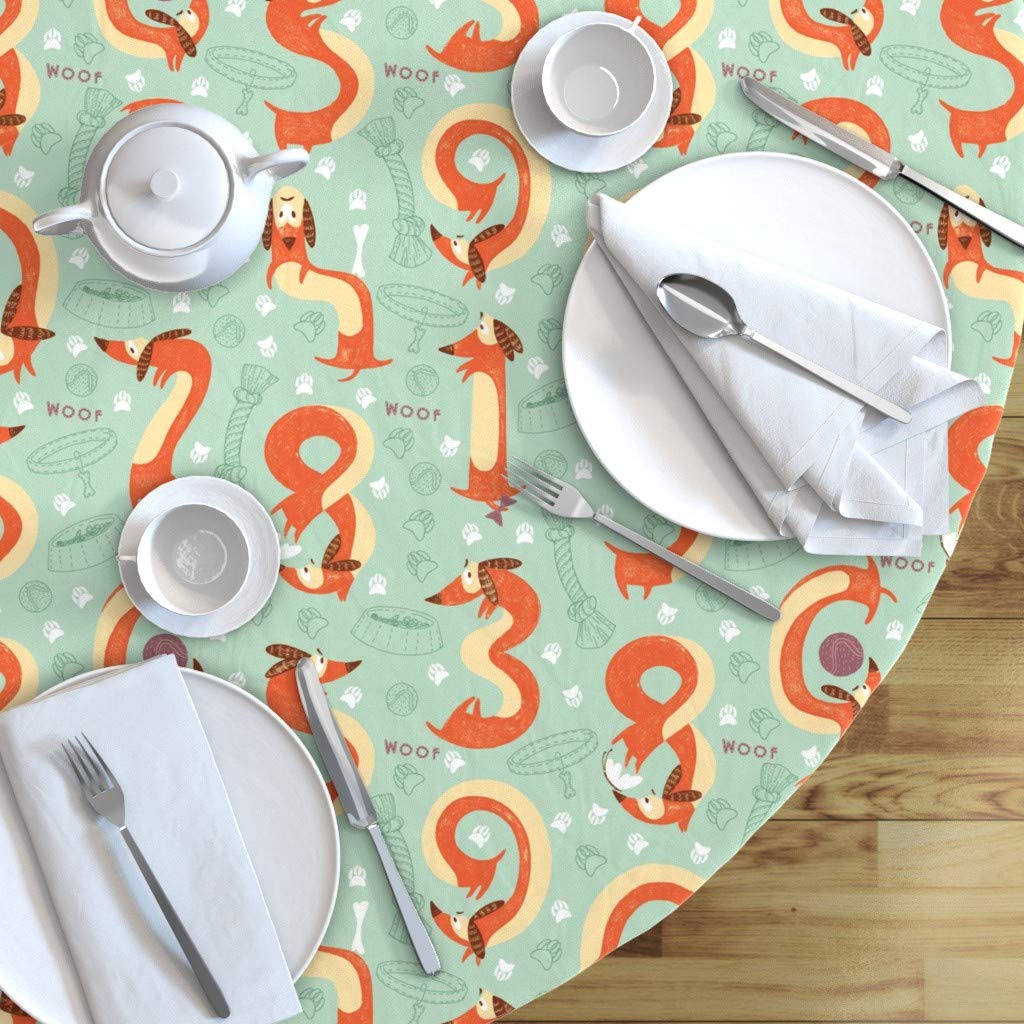 Custom Printed Cotton Sateen Tablecloth 90