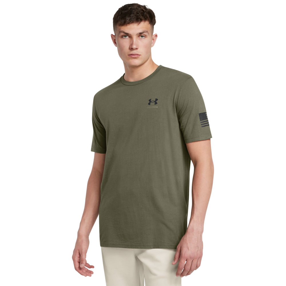Men's Under Armour Freedom By Land Performance T-Shirt - Moisture Wicking, Breathable & Lightweight for Workouts, Running & Gym Training