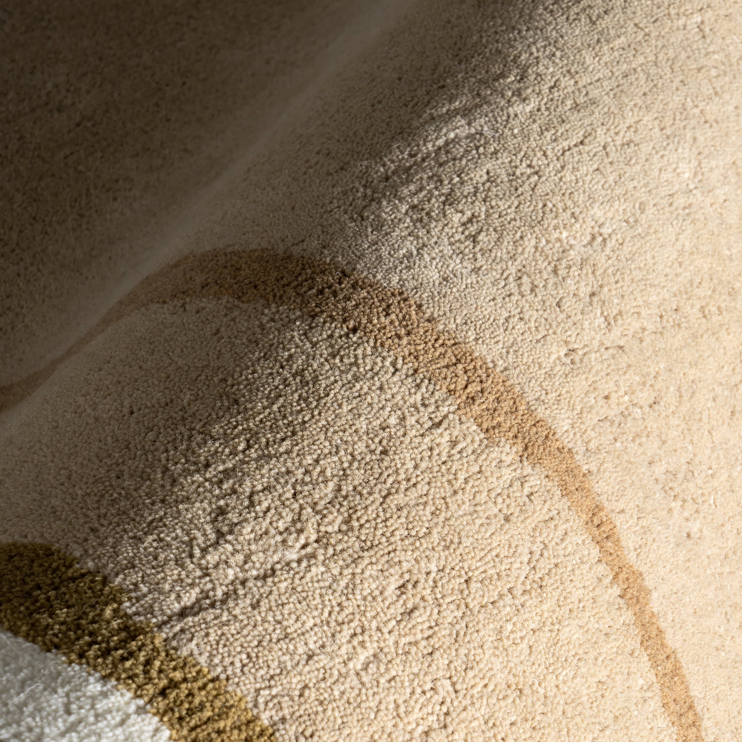 Churia Bordered Wool Rug in Taupe - Soft Handmade Area Rug for Living Room, Bedroom & Home Decor