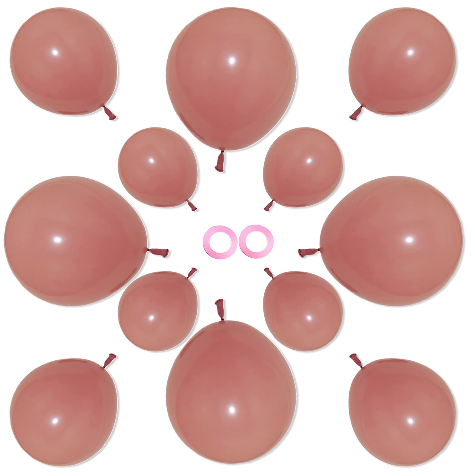 77 Pack Dusty Rose Pink Balloons - 12 Inch, 5 Inch, 10 Inch (3 Sizes) for Birthday, Wedding, Christmas, Baby Shower Decorations - Perfect for Girls' Parties, Bridal Showers & Nursery Room Decor