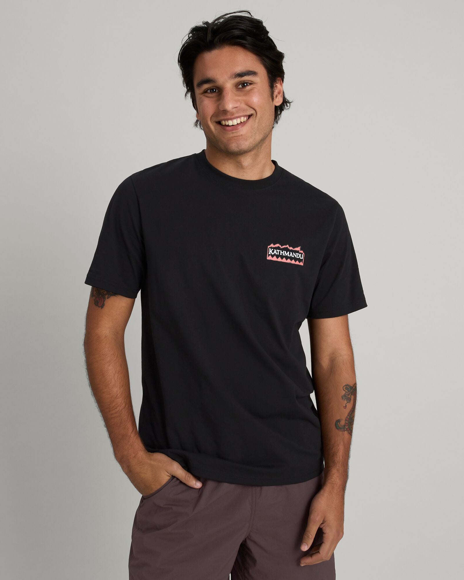 Men's Summit Print Organic Cotton T-Shirt - Black | Eco-Friendly Casual Wear for Everyday Comfort & Style