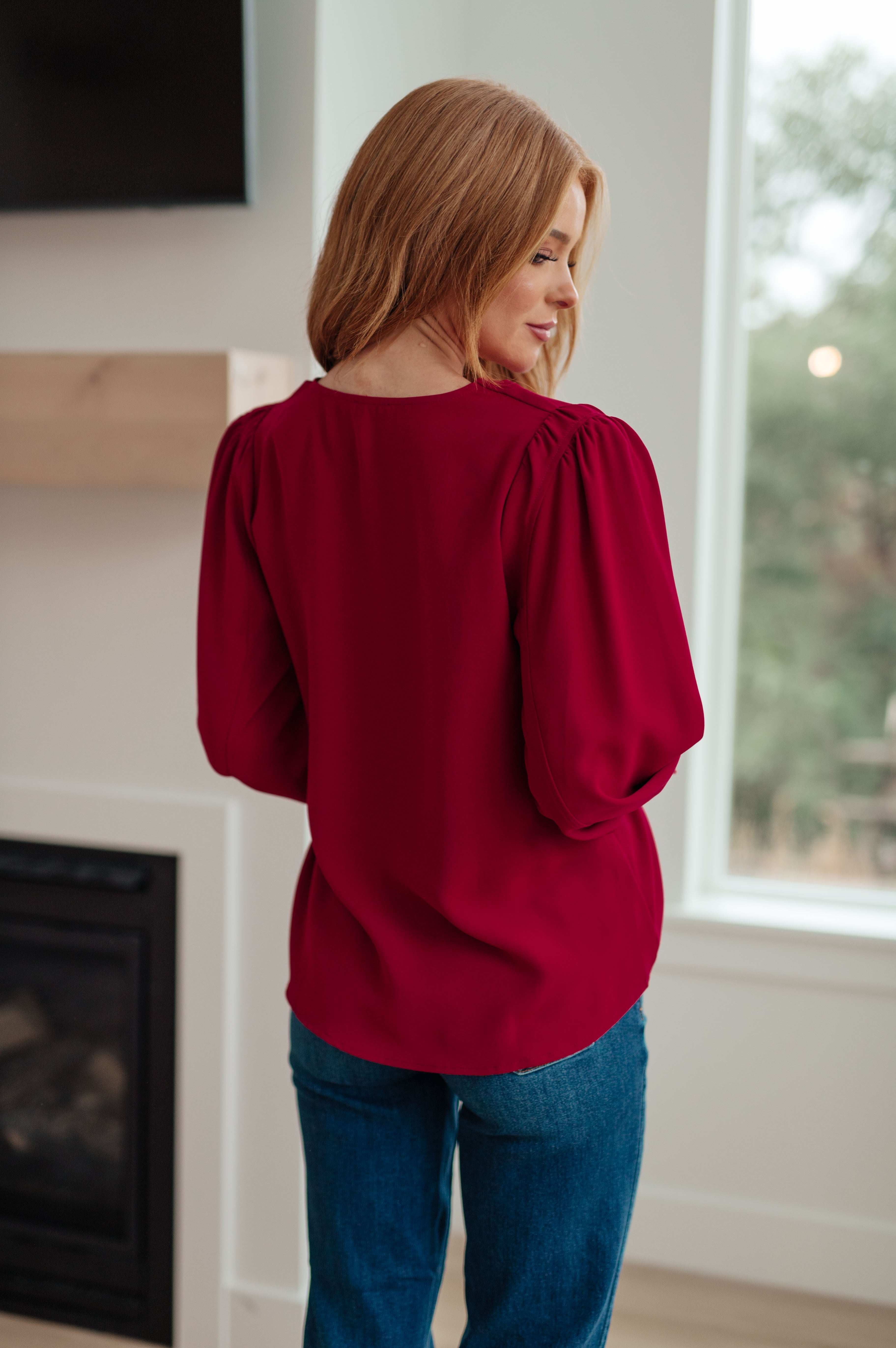 Back in Business V Neck Blouse for Women - Elegant Office Wear & Professional Business Attire - Perfect for Work, Meetings & Corporate Events
