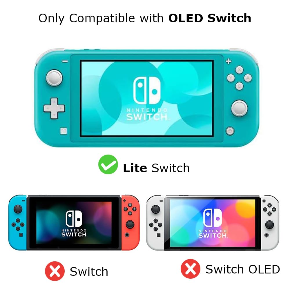 Premium White Moon Phase TPU Protective Case for Nintendo Switch Lite - Soft, Durable, Anti-Slip & Shockproof Cover - Cute Aesthetic Design for Girls & Boys - Perfect for Gaming, Travel & Everyday Protection