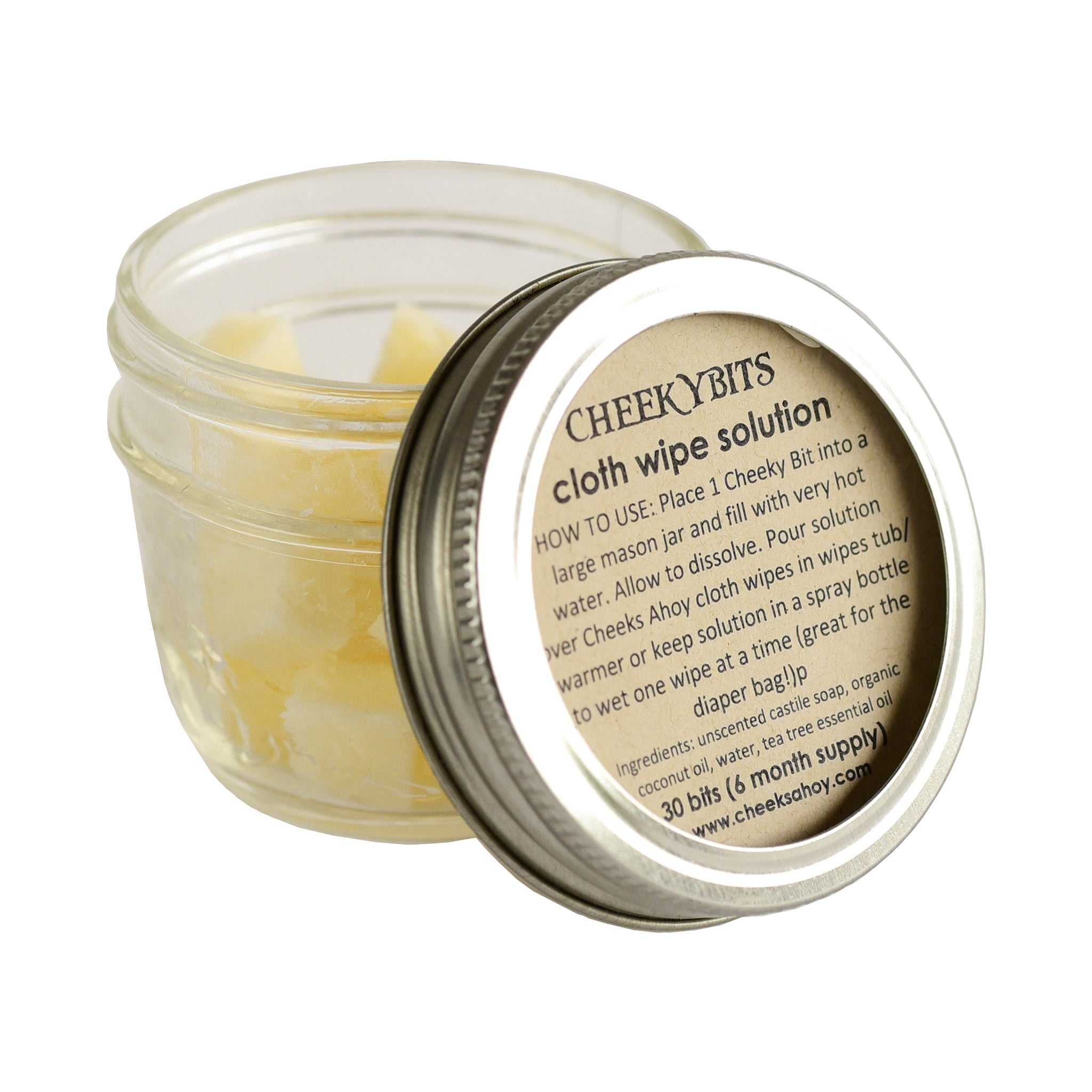 Eco-Friendly Cheeky Bits Cloth Wipe Solution Cubes - Reusable & Gentle for Baby Care, Travel & Sustainable Living