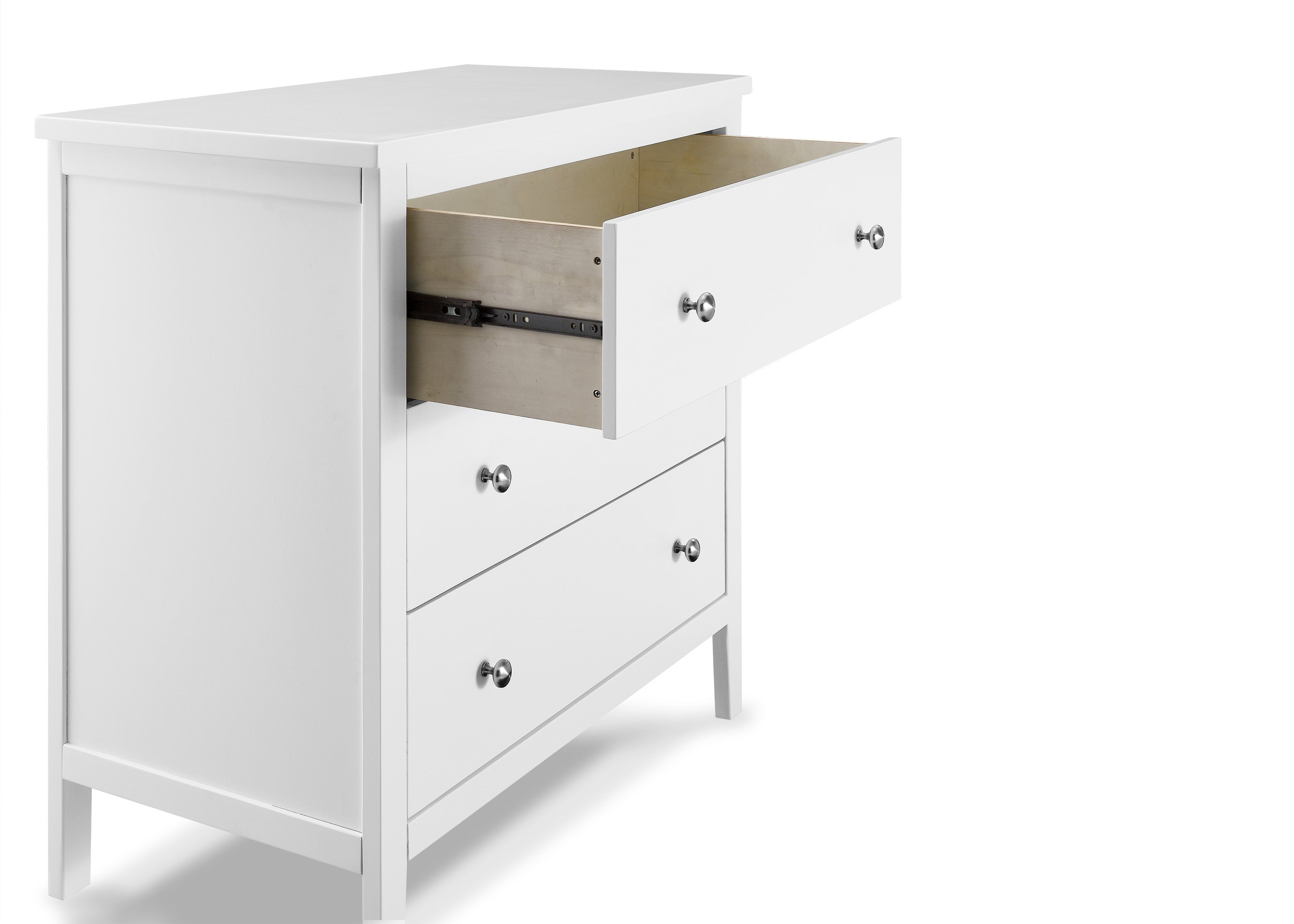 Campbell 3-Drawer Wooden Dresser with Interlocking Drawers - Sturdy Bedroom Storage for Clothes, Linens & Accessories - Perfect for Master Bedroom, Guest Room or Dorm Organization