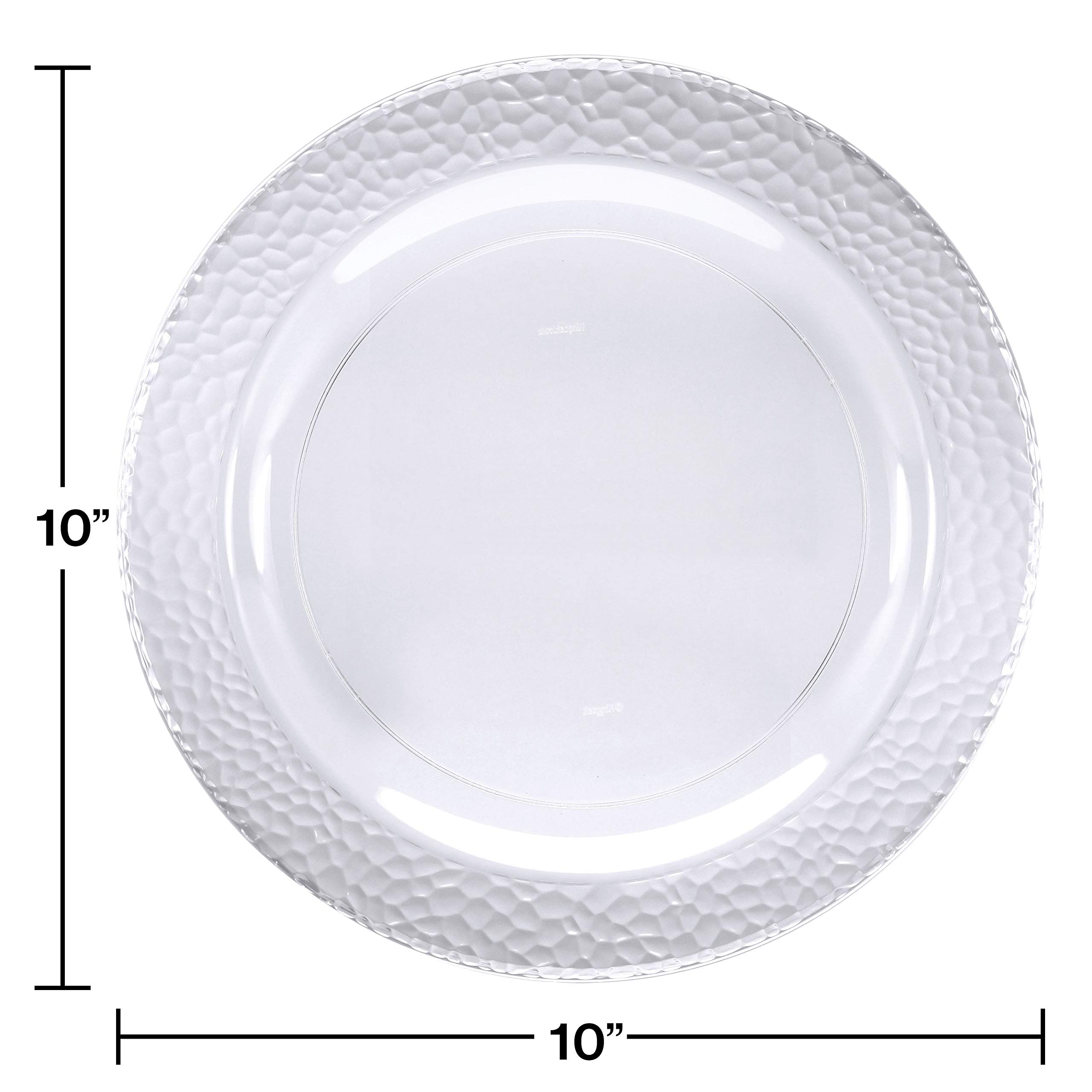 10-Inch Clear Pebble Plastic Dinner Plates by Creative Converting – Durable & Stylish for Parties, Picnics, and Everyday Dining