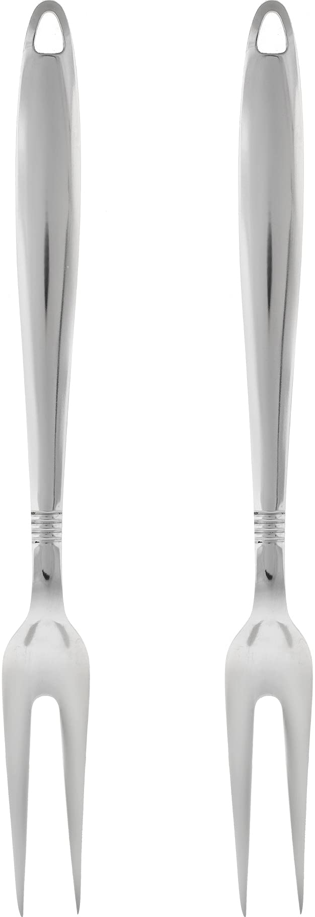 Premium Stainless Steel BBQ Forks - 2-Pack Heavy Duty Meat Forks with Long Handle for Grilling, Carving, and Serving - Perfect for Backyard Barbecues, Camping, and Outdoor Cooking