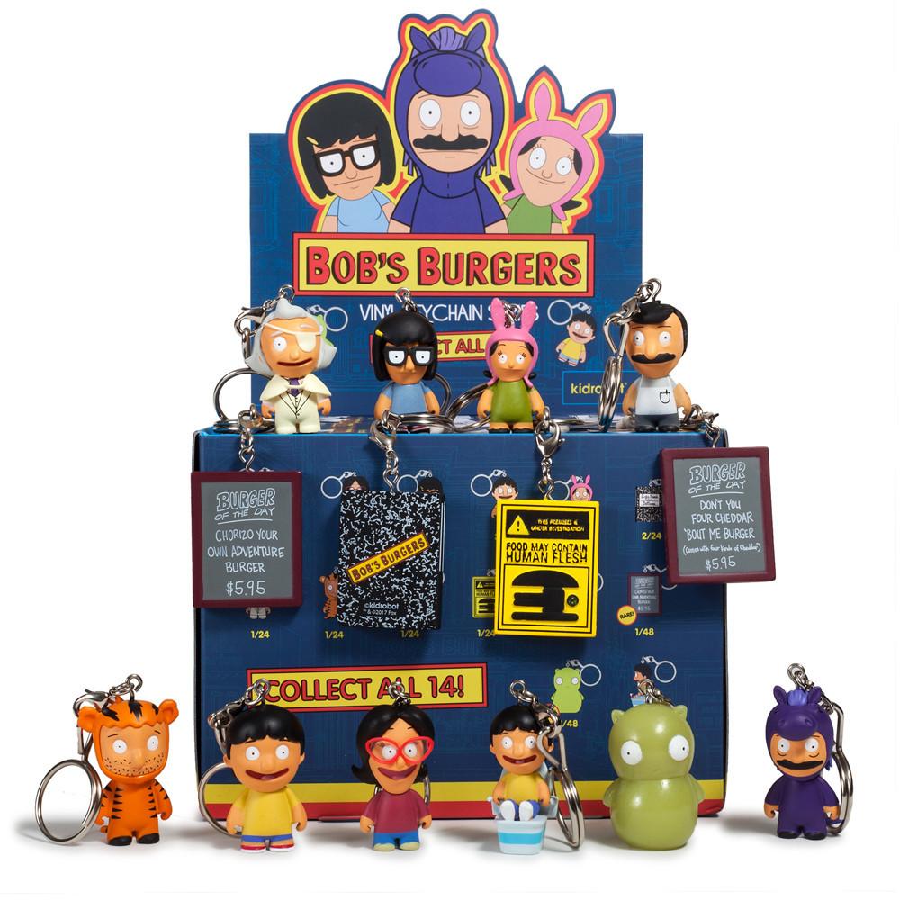 Kidrobot Bob's Burgers Keychains - Cute Cartoon Character Keyrings for Fans, Collectors & Gifts (Home, Office, Backpack, Car Keys Accessory)
