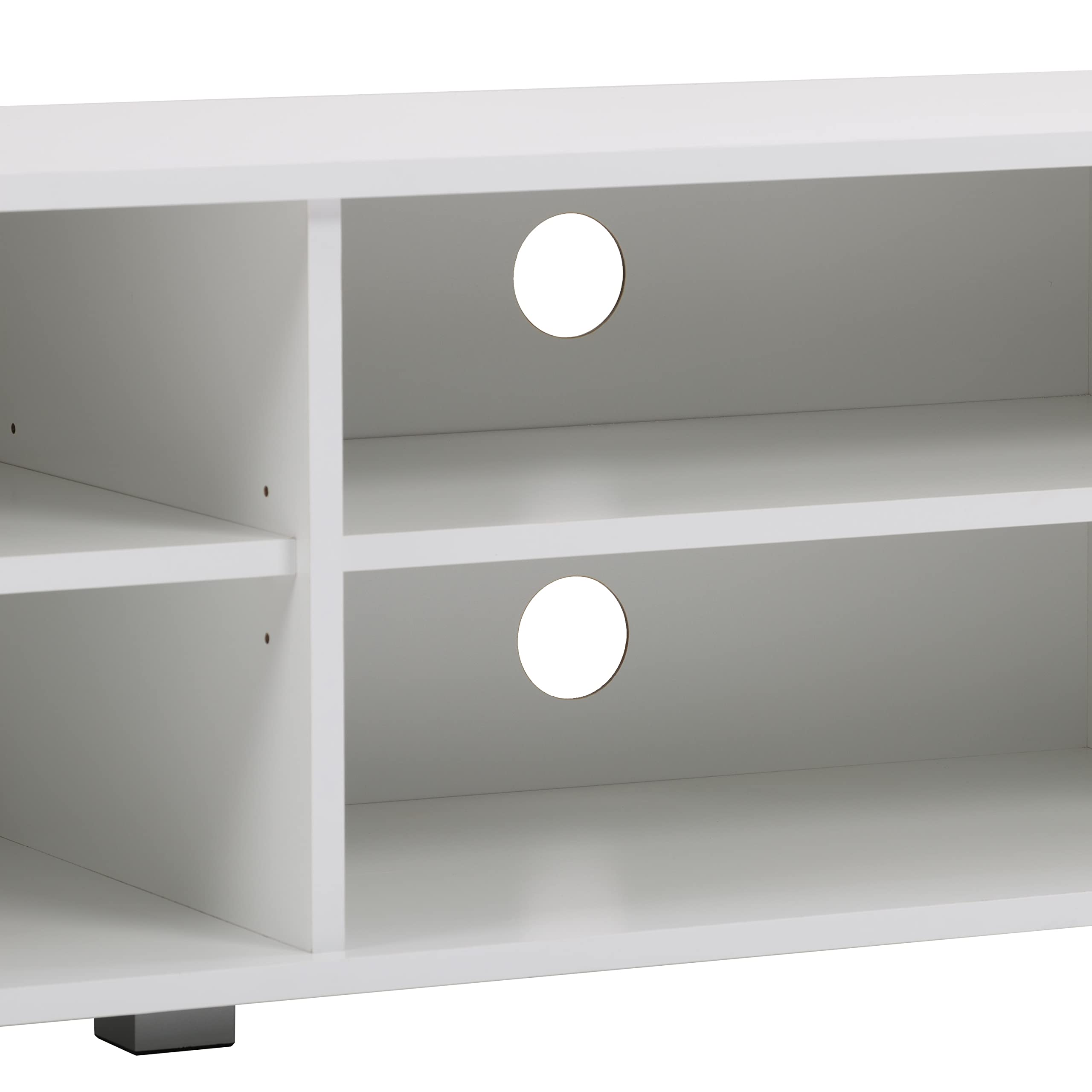 CorLiving Hollywood White Engineered Wood TV Stand with Open Shelves for TVs up to 85