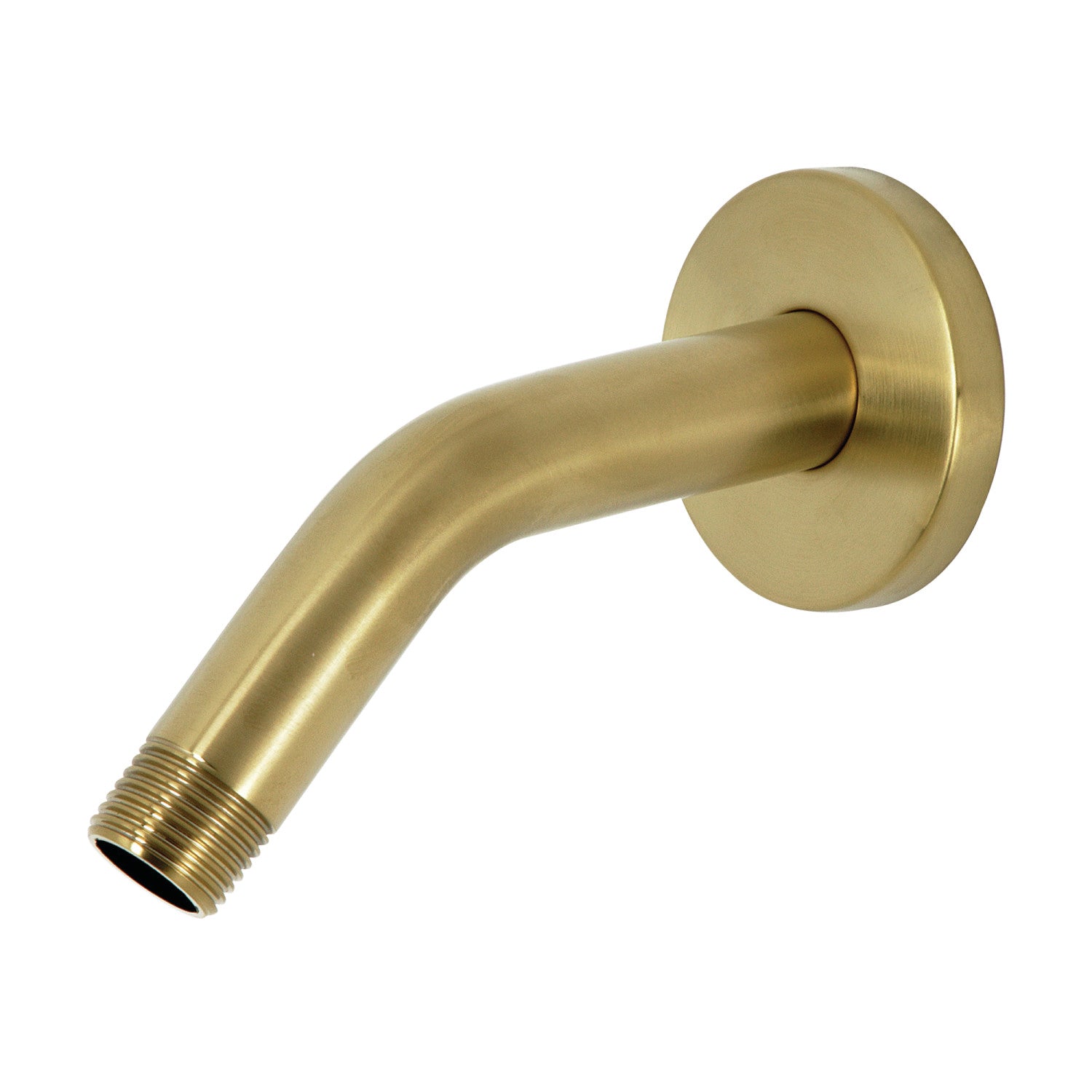 AquaElements K151K7 6 Inch Adjustable Shower Arm with Round Flange, Brushed Brass Finish - Perfect for Bathroom Renovation & Modern Shower Upgrade