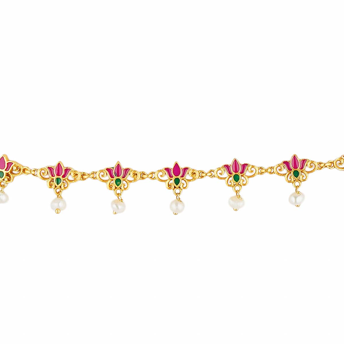 Elegant Pink Enamel Lotus Flower Long Necklace for Women | Boho Chic Jewelry | Perfect for Weddings, Date Nights & Special Occasions