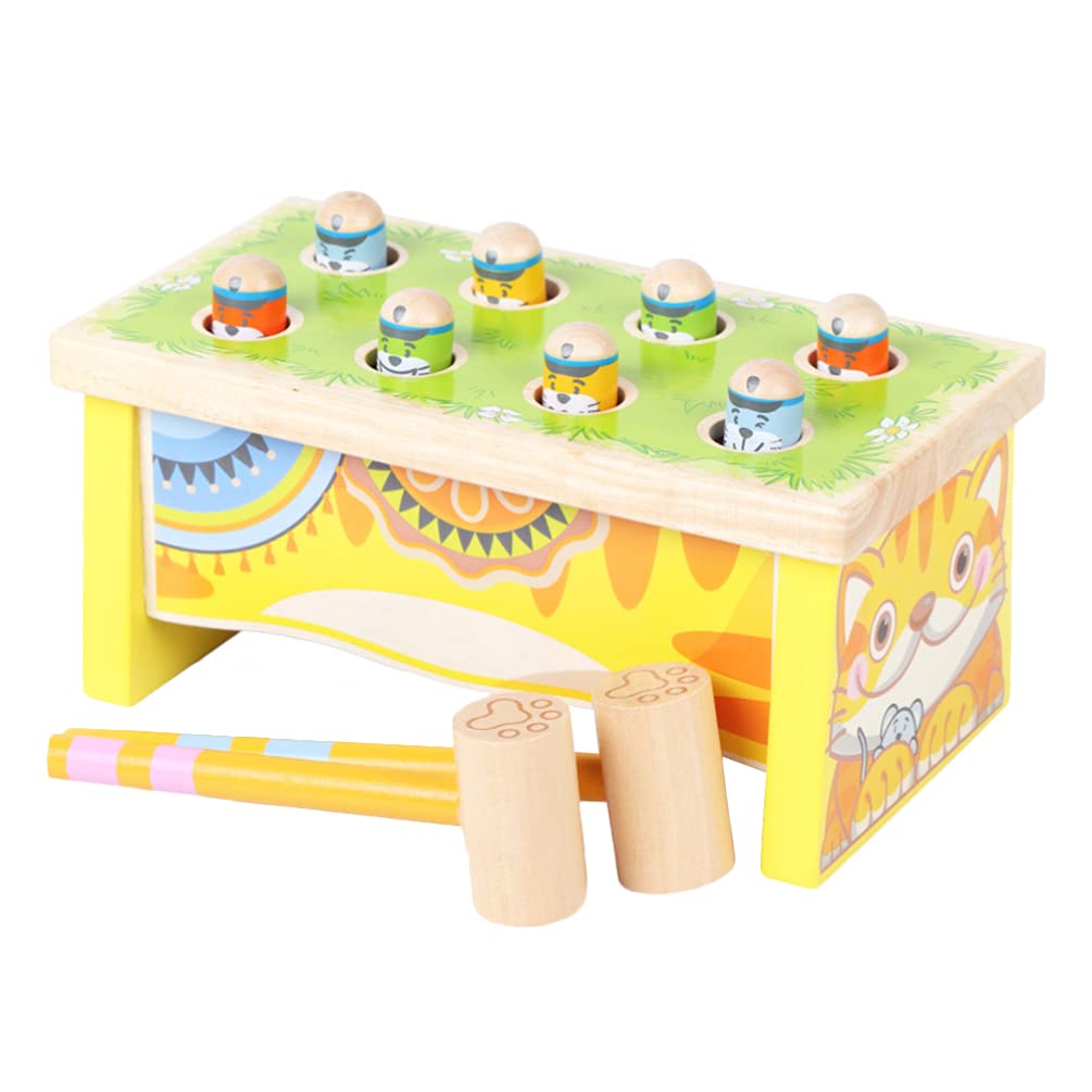 Balacoo Wooden Hammering Pounding Toy - Montessori Sensory Peg Pounding Bench Game for Toddlers, Fine Motor Skills Development & Early Learning - Perfect Birthday Gift for 1-3 Year Old Boys & Girls | Playroom, Preschool & Home Use