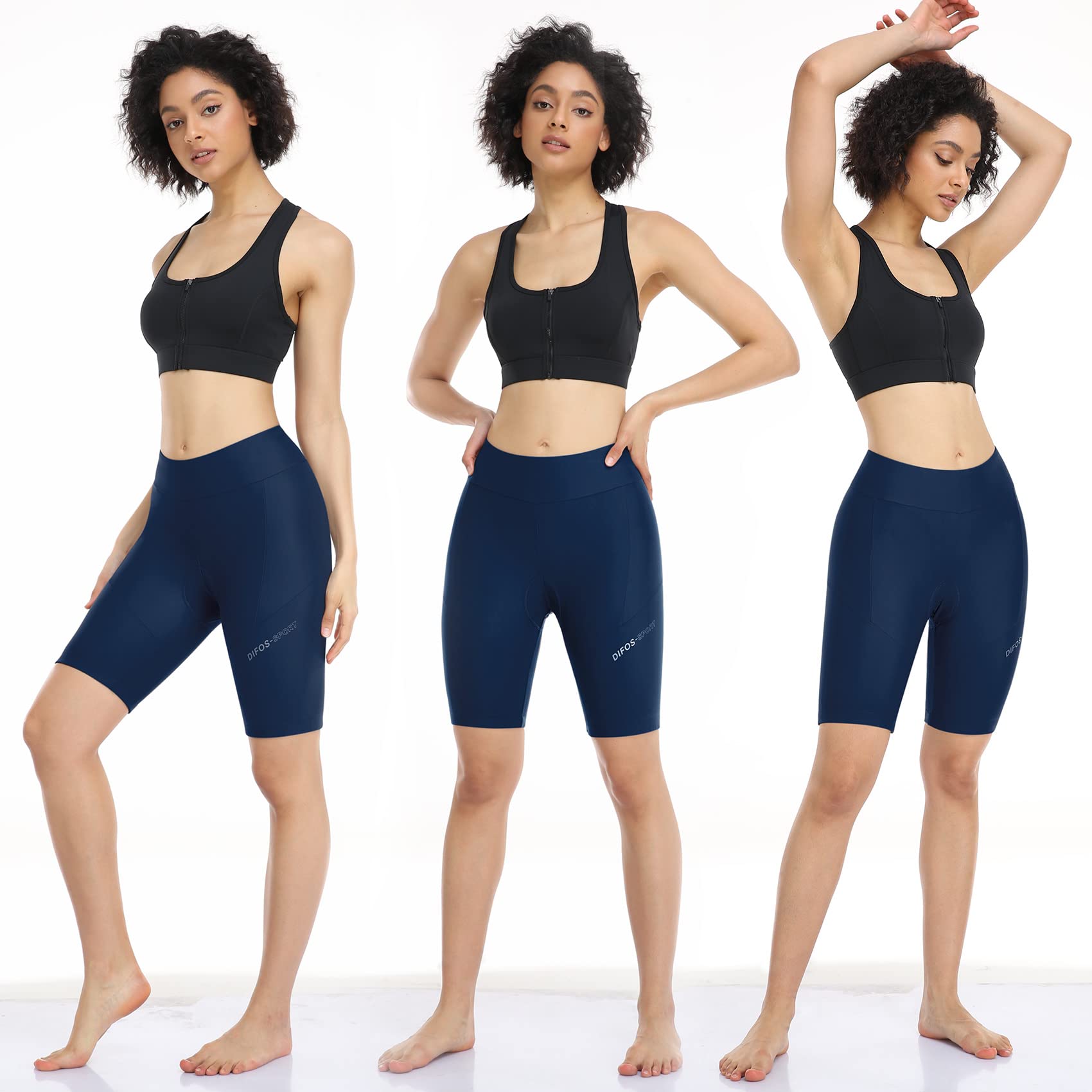 Women's Padded Bike Shorts - Comfortable Cycling Shorts with Pockets & Wide Waistband for Road Biking, Spinning & Outdoor Sports