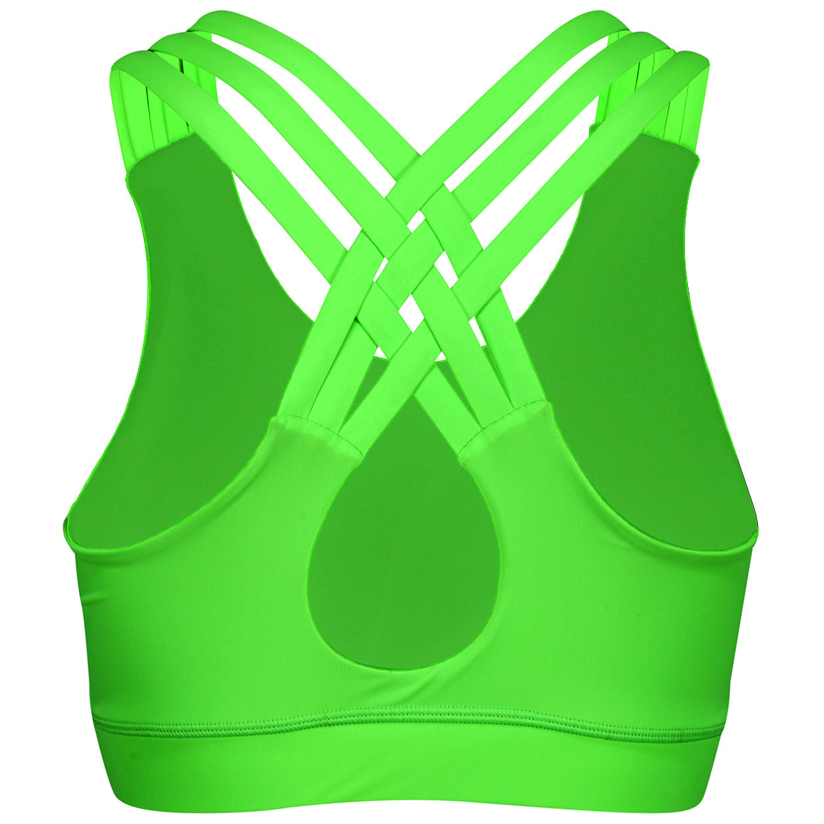 Neon Lime Cross Back Sports Bra - High Support Workout Top for Yoga, Running & Gym - Breathable & Comfortable Activewear