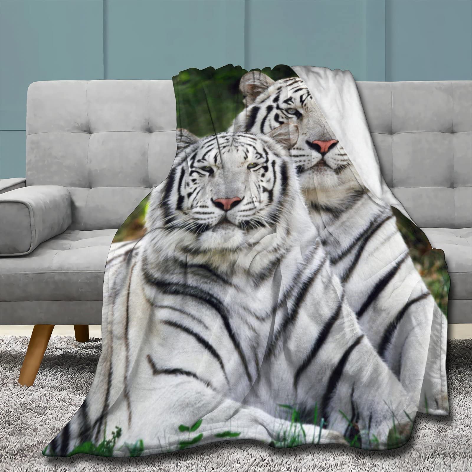 Premium Large Flannel Fleece Blanket - Ultra Soft & Warm Microfiber Blanket for Camping, Travel, Sofa & Bed - 120