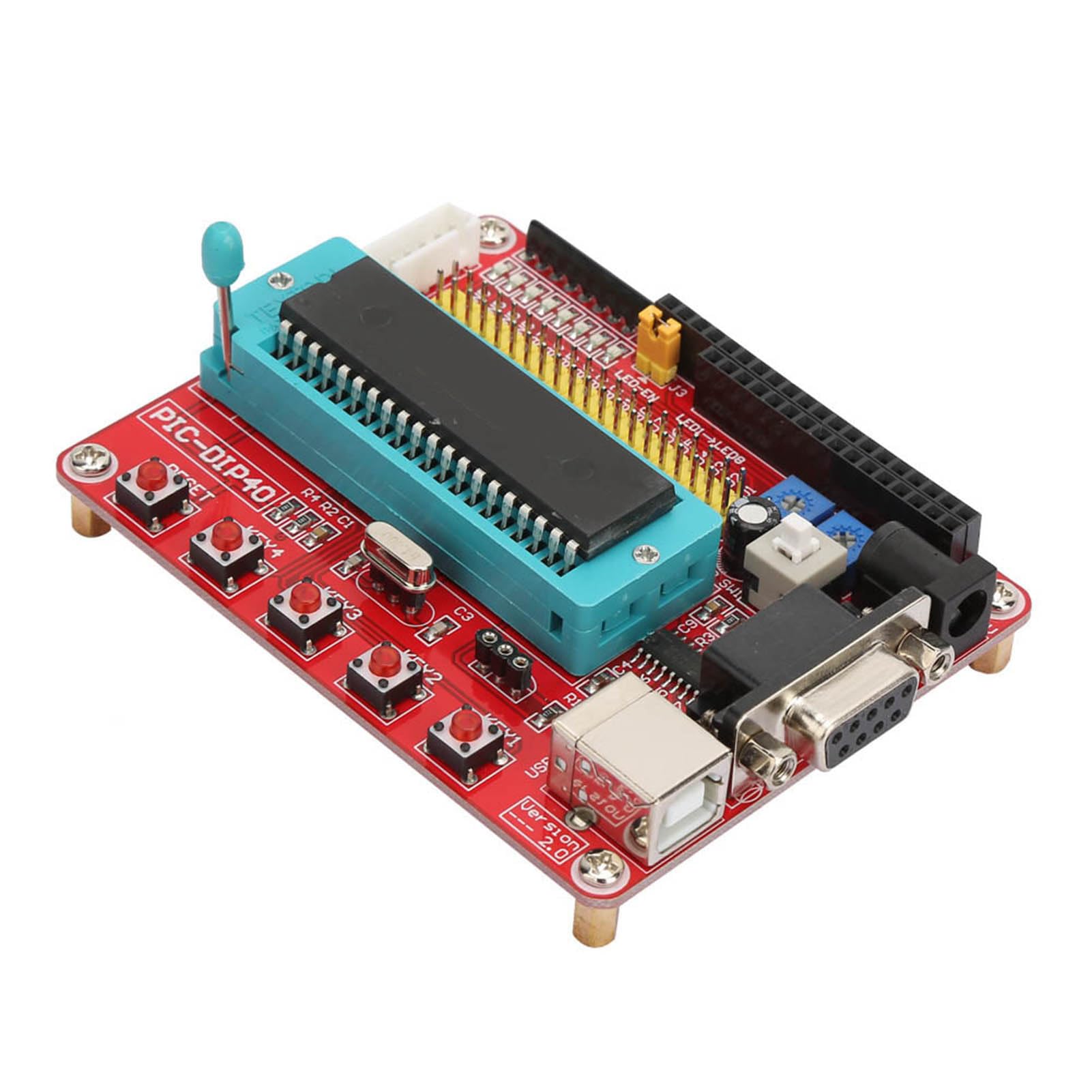 PIC16F877A Microcontroller Learning Board with RS232 Interface - Starter Kit for Electronics & Programming Projects | Ideal for STEM Education, DIY Robotics & Embedded Systems Development