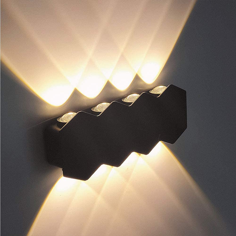 Modern Up and Down LED Wall Lights - Waterproof Aluminum Spot Light, 8W Warm White for Living Room, Bedroom, Hallway & Bathroom - Perfect for Accent Lighting and Wall Washing Decor
