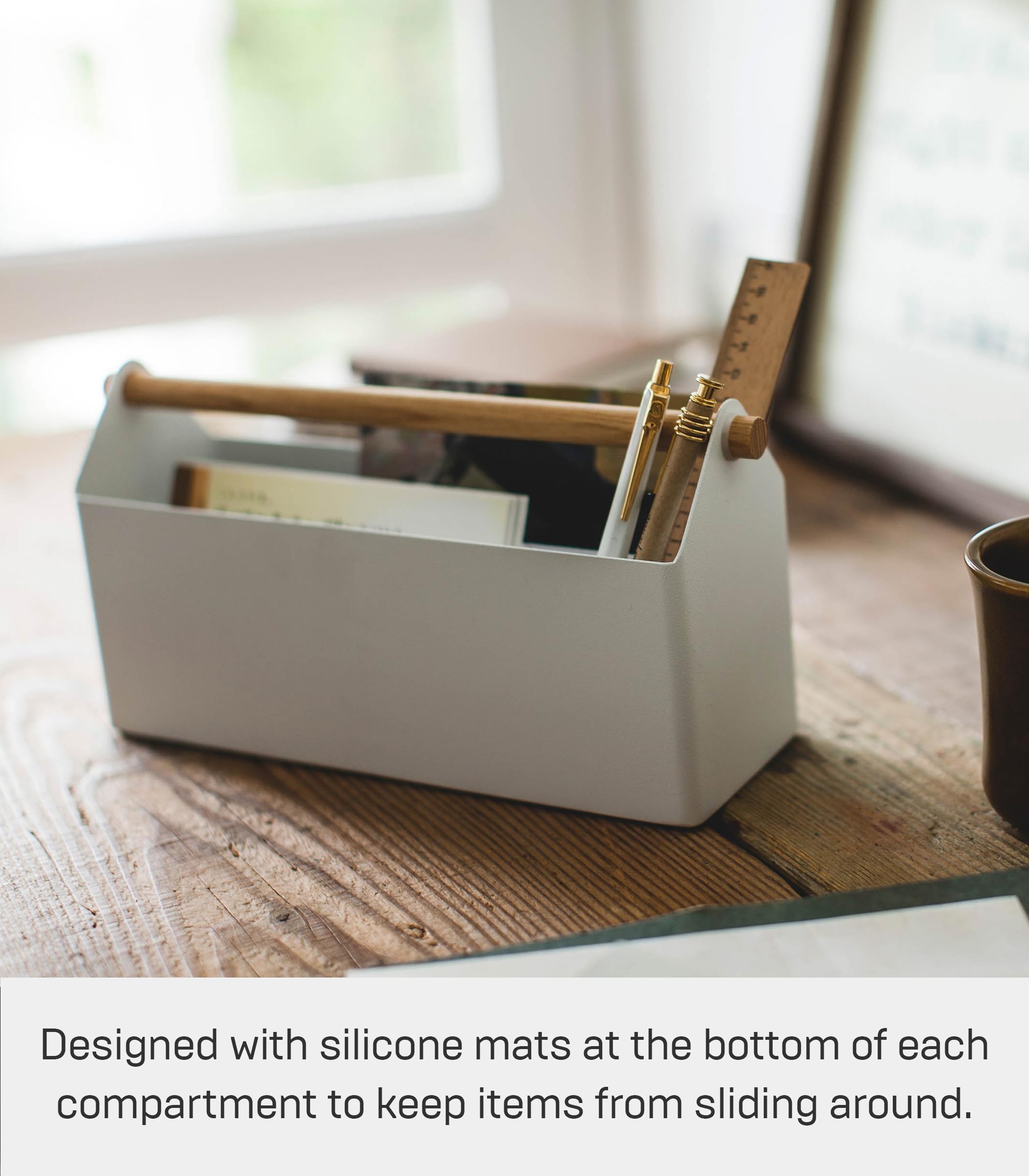 YAMAZAKI White Desk Organizer for Home Office