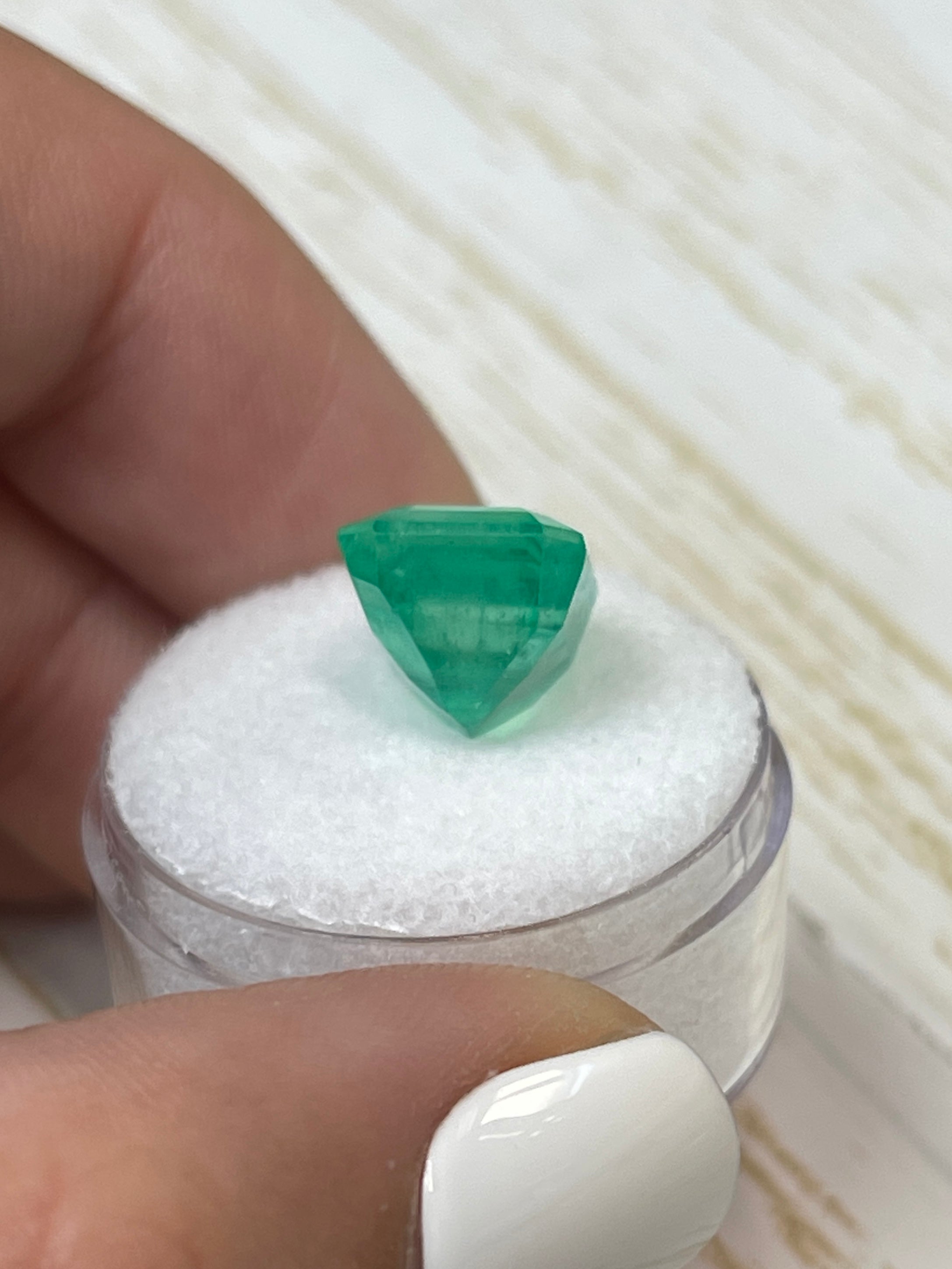 7.81 Carat 12x10mm Loose Colombian Emerald Gemstone - Emerald Cut for Jewelry Making, Engagement Rings & Luxury Gifts