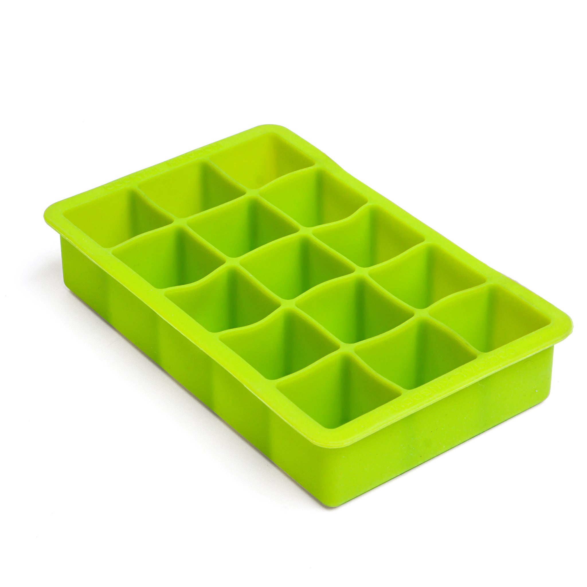 1.25 Inch Square Ice Cube Tray - BPA-Free Food Grade Silicone Mold for Whiskey, Cocktails & Beverages - Perfect for Home Bars, Parties & Kitchen Use (Green)