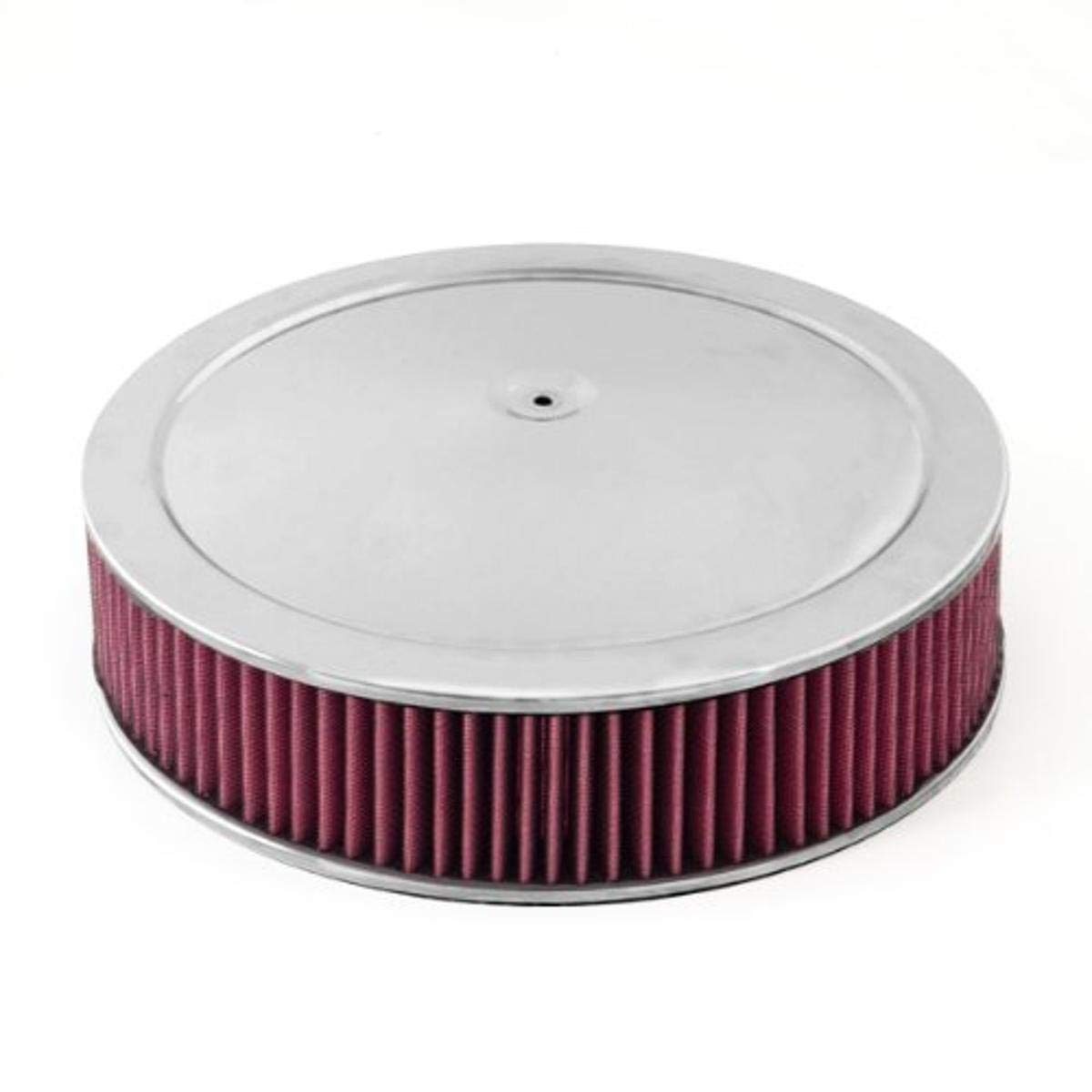 Rugged Ridge 14 Inch Chrome Air Cleaner Assembly for 4 Barrel Carburetors - High Performance Air Intake System for Off-Road & Classic Cars (Model 17751.52) - Perfect for Jeep Wrangler, Ford Mustang & Chevy Truck Upgrades