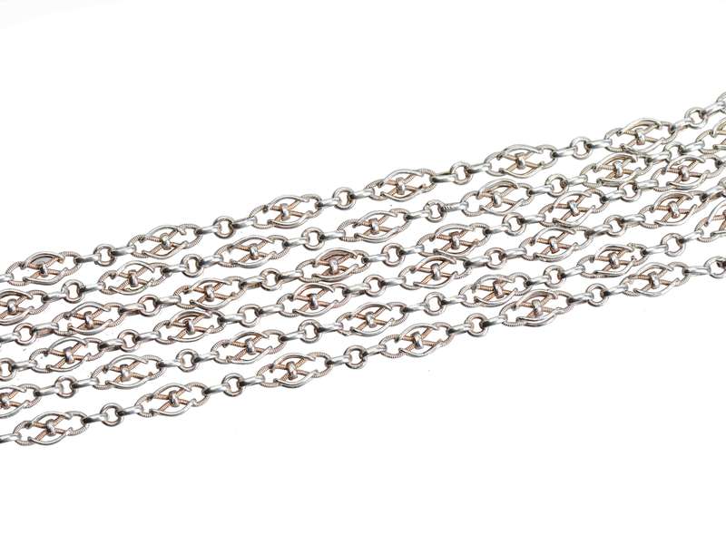 Elegant French Long Guard Fancy Silver Chain Necklace for Women - Perfect for Formal Events, Date Nights & Special Occasions