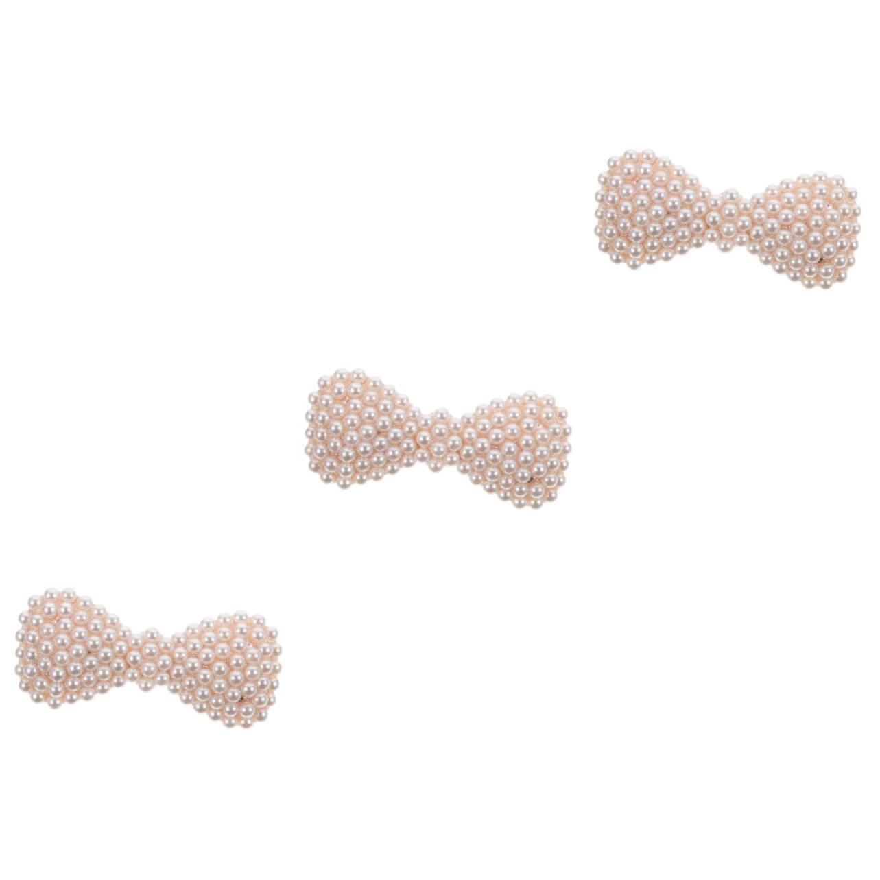 Beavorty 3 Pack Vintage Pearl Hair Clips for Women - Elegant Metal Alloy Hairpins with Bow Design, Perfect for Thin Hair, Girls & Women - Ideal for Weddings, Parties, and Daily Styling
