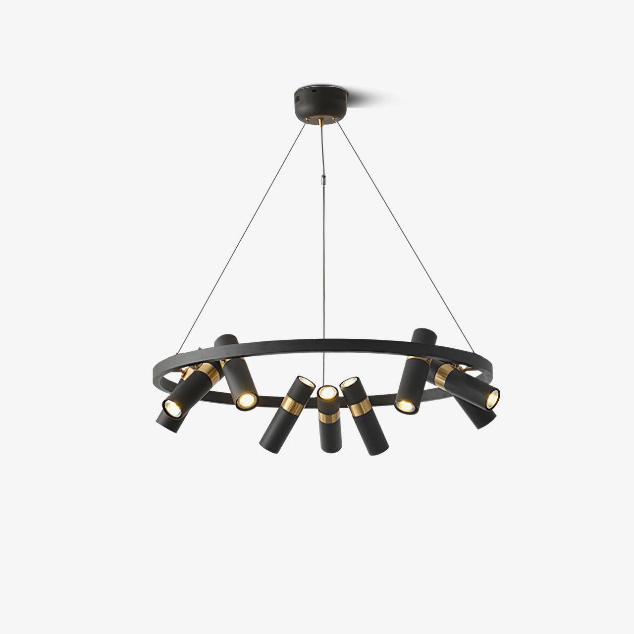 Black Multi Pipe Chandelier - Industrial Style Ceiling Light Fixture for Dining Room, Living Room & Bedroom Decor