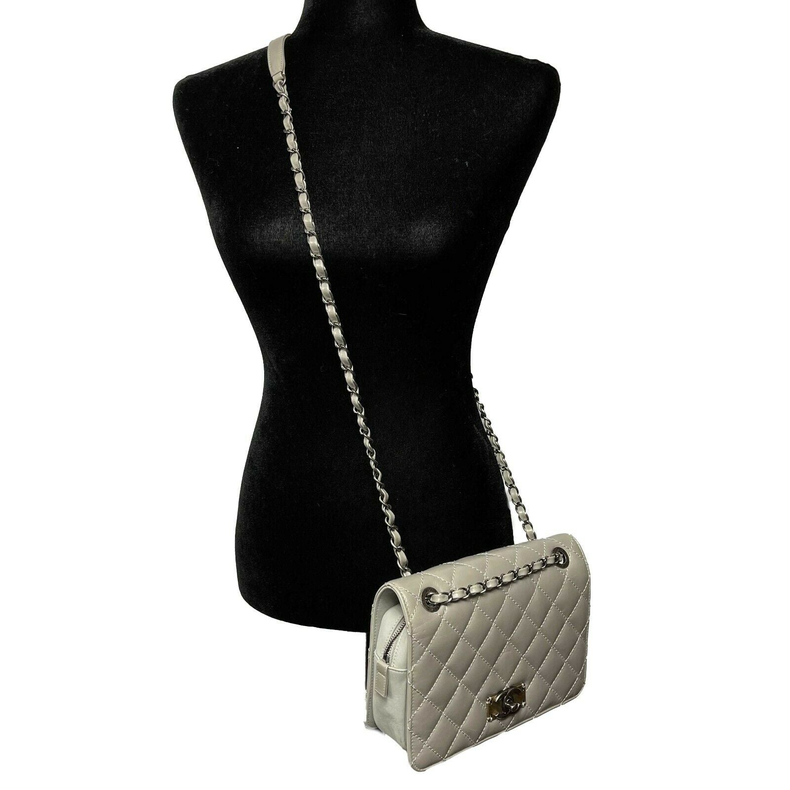 CHANEL Glazed Calfskin Quilted Medium Day Trip Flap Crossbody Bag - Luxury Designer Handbag for Women, Perfect for Everyday Use & Special Occasions