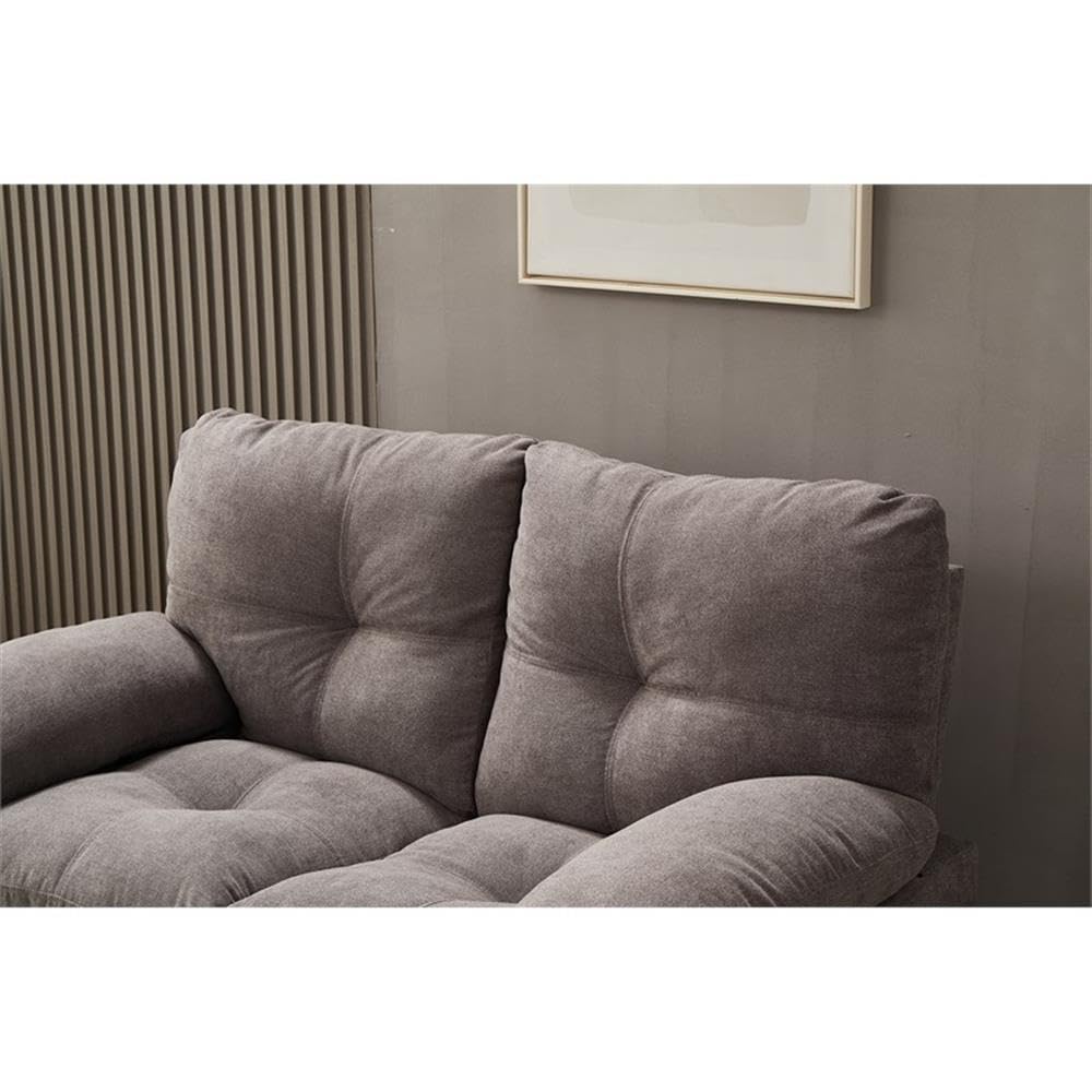 Plaencia Light Gray Linen Loveseat Sofa for Living Room - Modern Small Couch for Apartments, Reading Nook & Cozy Spaces