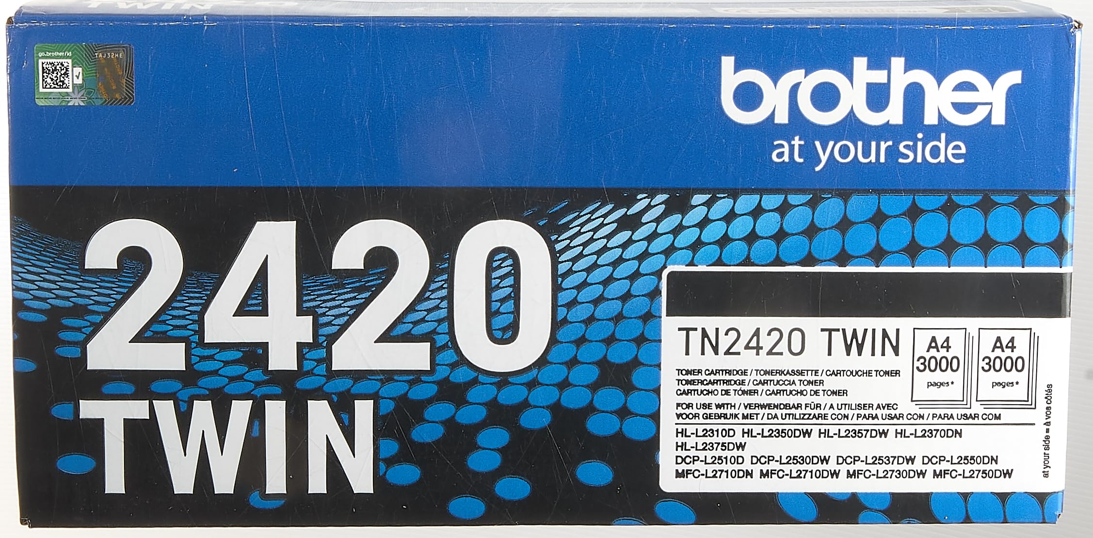 Brother TN-2420TWIN High Yield Black Toner Cartridge Twin Pack (2-Pack) | Genuine OEM Supplies | Compatible with Brother Printers for Office & Home Use