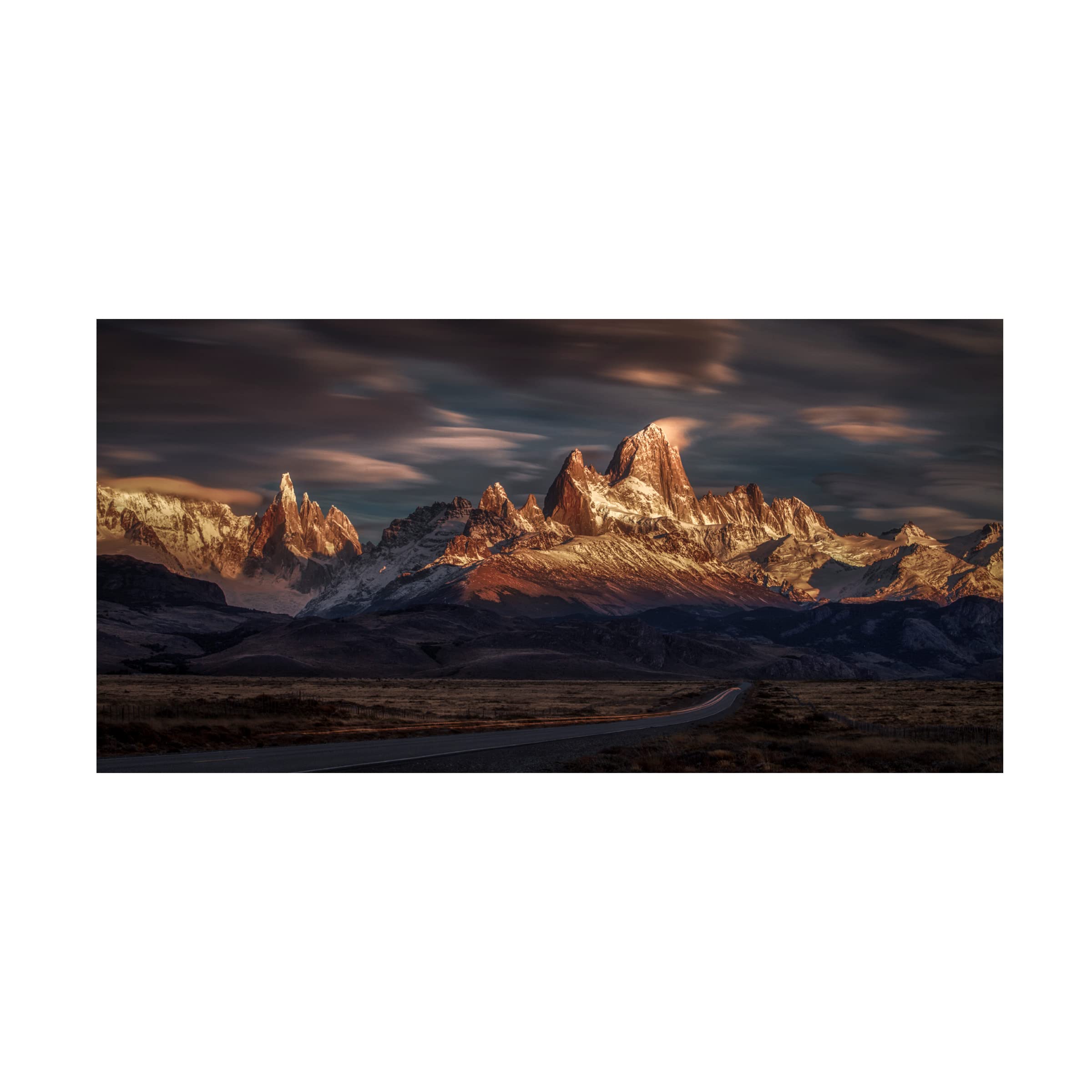 Trademark Fine Art 'Patagonia Sky In Motion' Canvas Wall Art by Peter Svoboda - Stunning Landscape Painting for Living Room, Bedroom & Office Decor