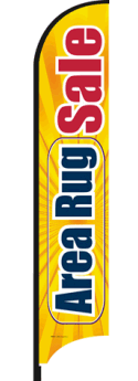 Feather Flag Banner - Vibrant Yellow Burst Design for Outdoor Advertising & Store Promotions | Perfect for Retail Sales, Grand Openings & Events (Flag Only)