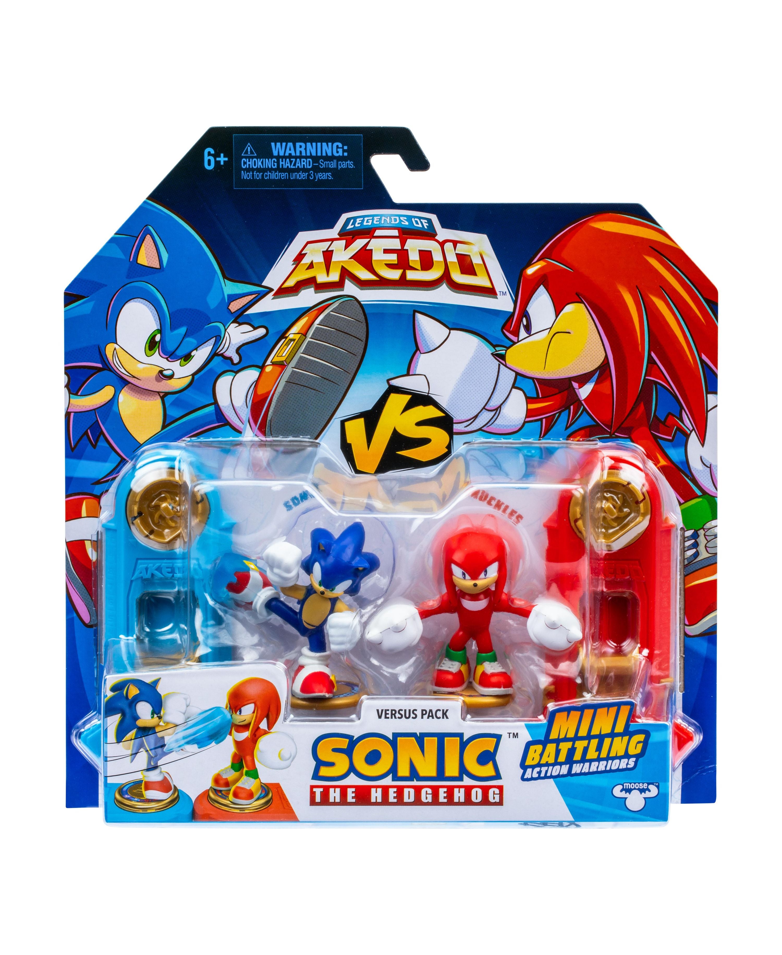 Akedo Sonic the Hedgehog vs Knuckles S1 Battle Pack - Action Figure Toy Set for Kids, Collectible Fighting Game Characters - Perfect for Playtime, Gifts & Display