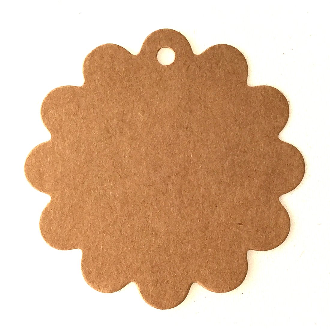 LWR CRAFTS 100 Scalloped Round Kraft Hang Tags with 100ft Jute Twine (2 3/8