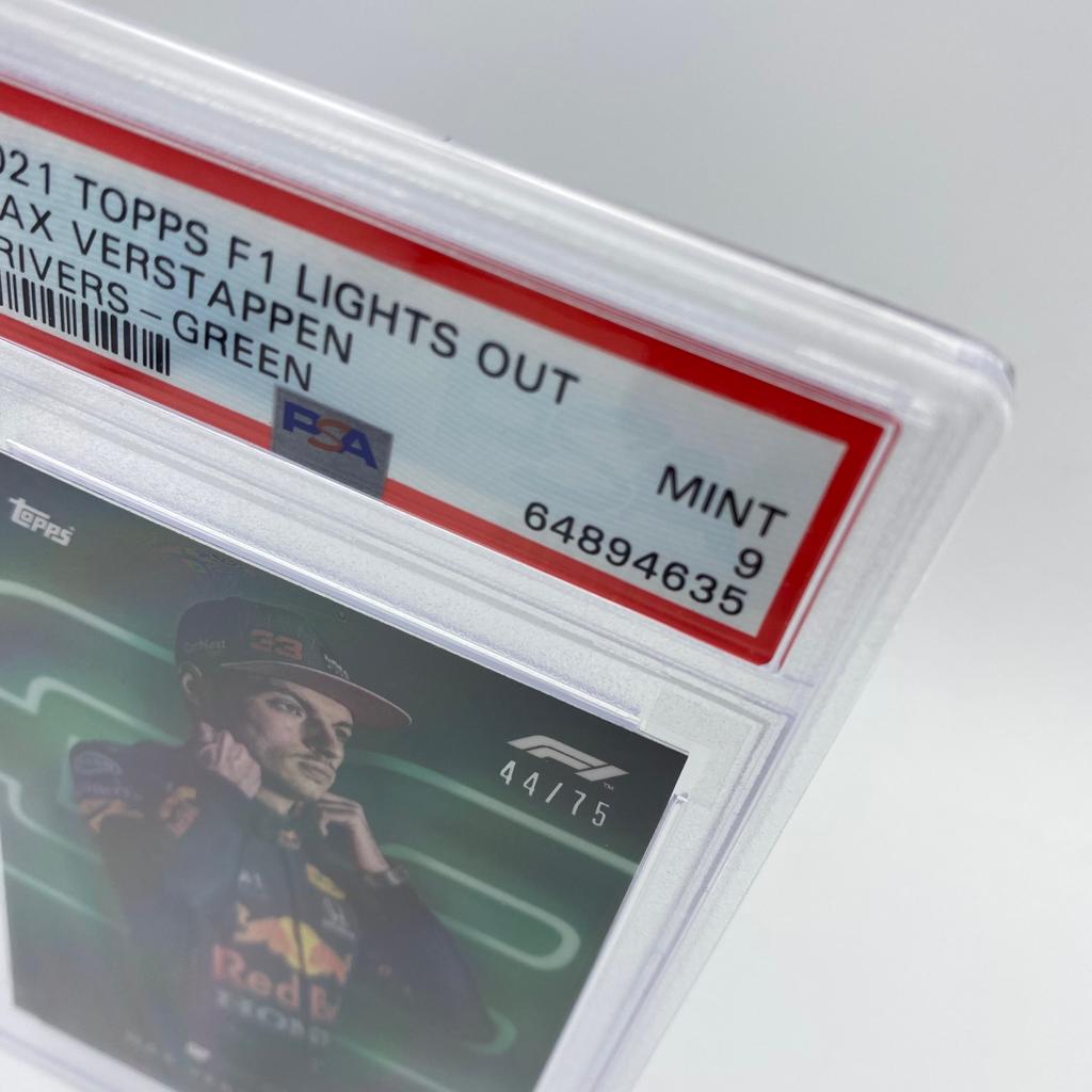 PSA 9 Graded 44/75 Max Verstappen Green Parallel Racing Card - Perfect for F1 Collectors, Sports Memorabilia Displays & Trading Card Investments