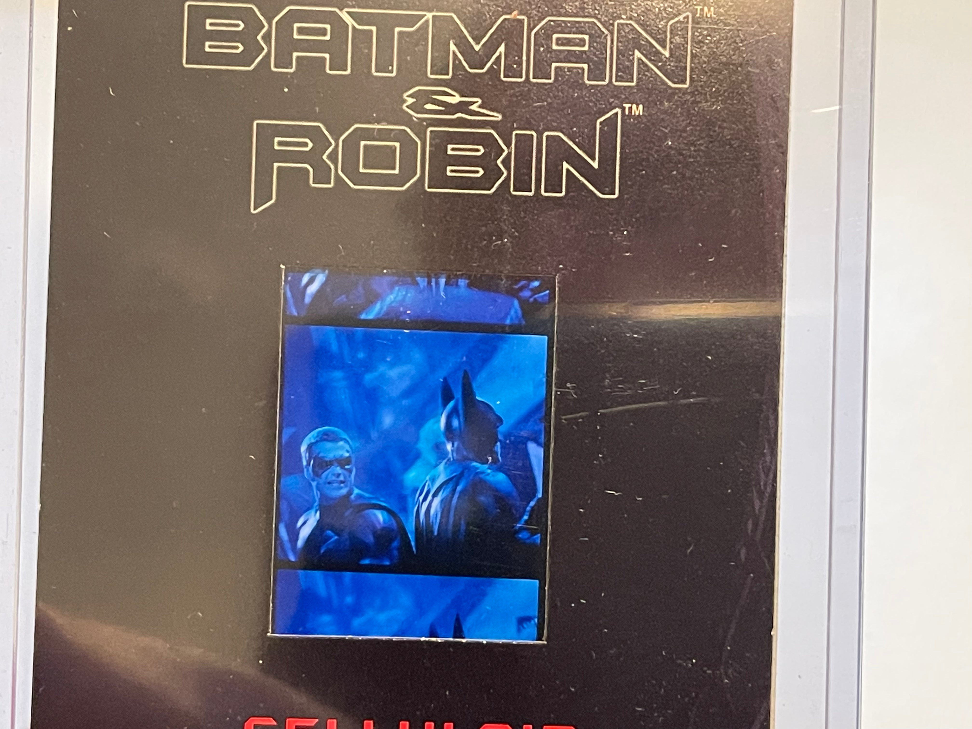 1997 Skybox Batman and Robin Movie Rare Celluloid Insert Card - Collectible Trading Card for Superhero Fans & Movie Memorabilia Enthusiasts