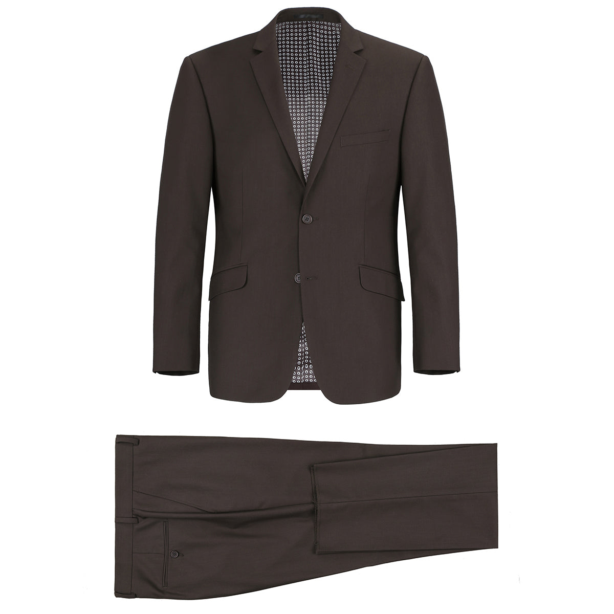 Alessandro Vitello by Renoir 2-Piece Classic Fit Notch Lapel Solid Suit for Men | Business Attire & Formal Occasions | Wedding, Office & Special Events