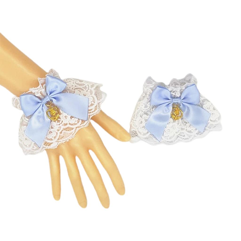 Elegant Floral Lace Wedding Bracelet - Double Layer Tulle Bow Wrist Cuff with Pearl Charm - Adjustable Wristband for Brides, Bridesmaids & Formal Events (One Size)