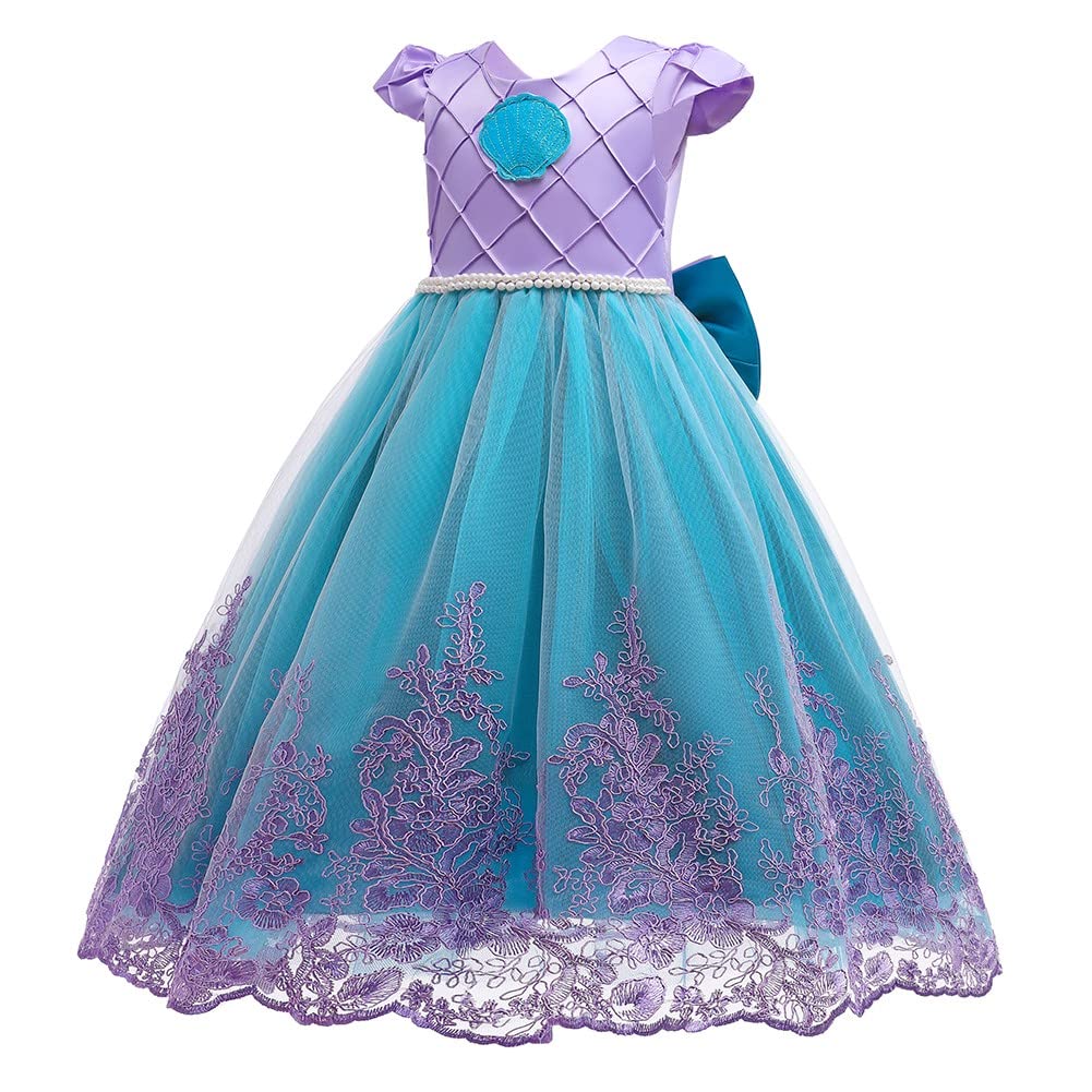 Girls Mermaid Princess Halloween Costume - Sparkly Tulle Ball Gown for Cosplay, Christmas, Birthday Parties & Pageants - Perfect for Dress-Up, Fantasy Play & Special Occasions