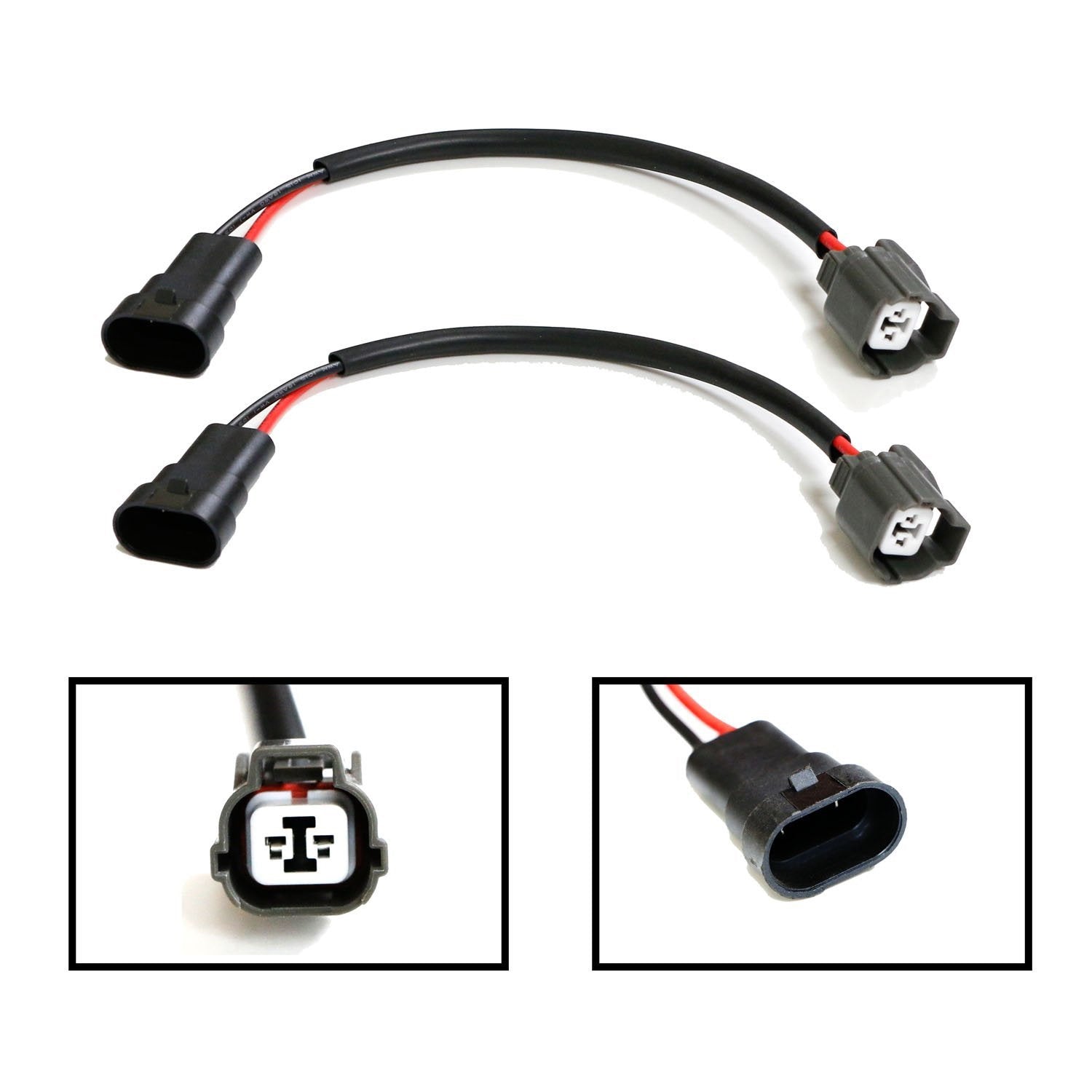 2-Pack 9005/9006 HID Ballast Power Cord Wires - Compatible with Acura, Honda, Mitsubishi, Mazda - OEM Replacement for Headlight Installation & Repair