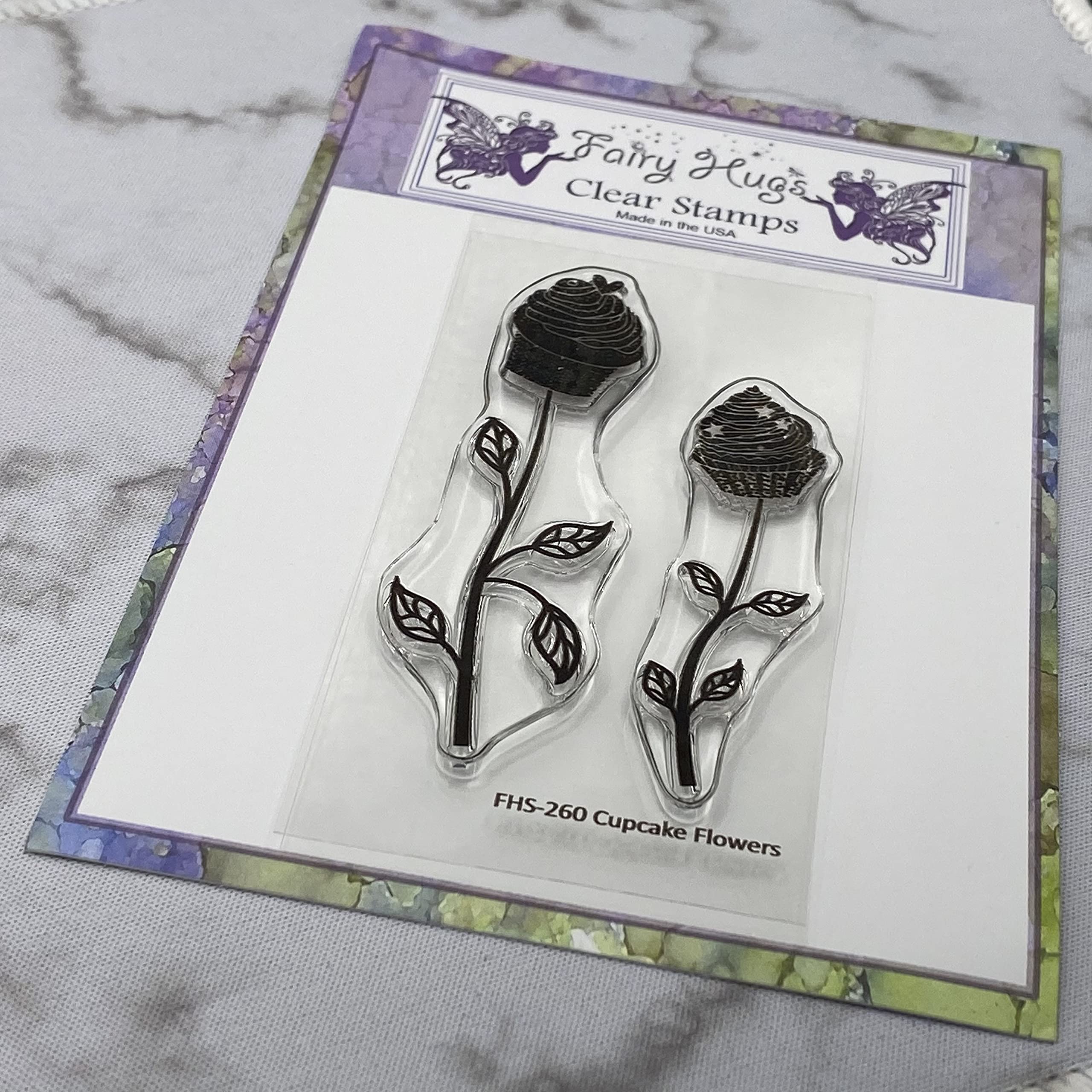 Cupcake Flower Stamps - DIY Scrapbooking, Card Making & Crafting Supplies for Invitations, Journals & Gift Wrapping