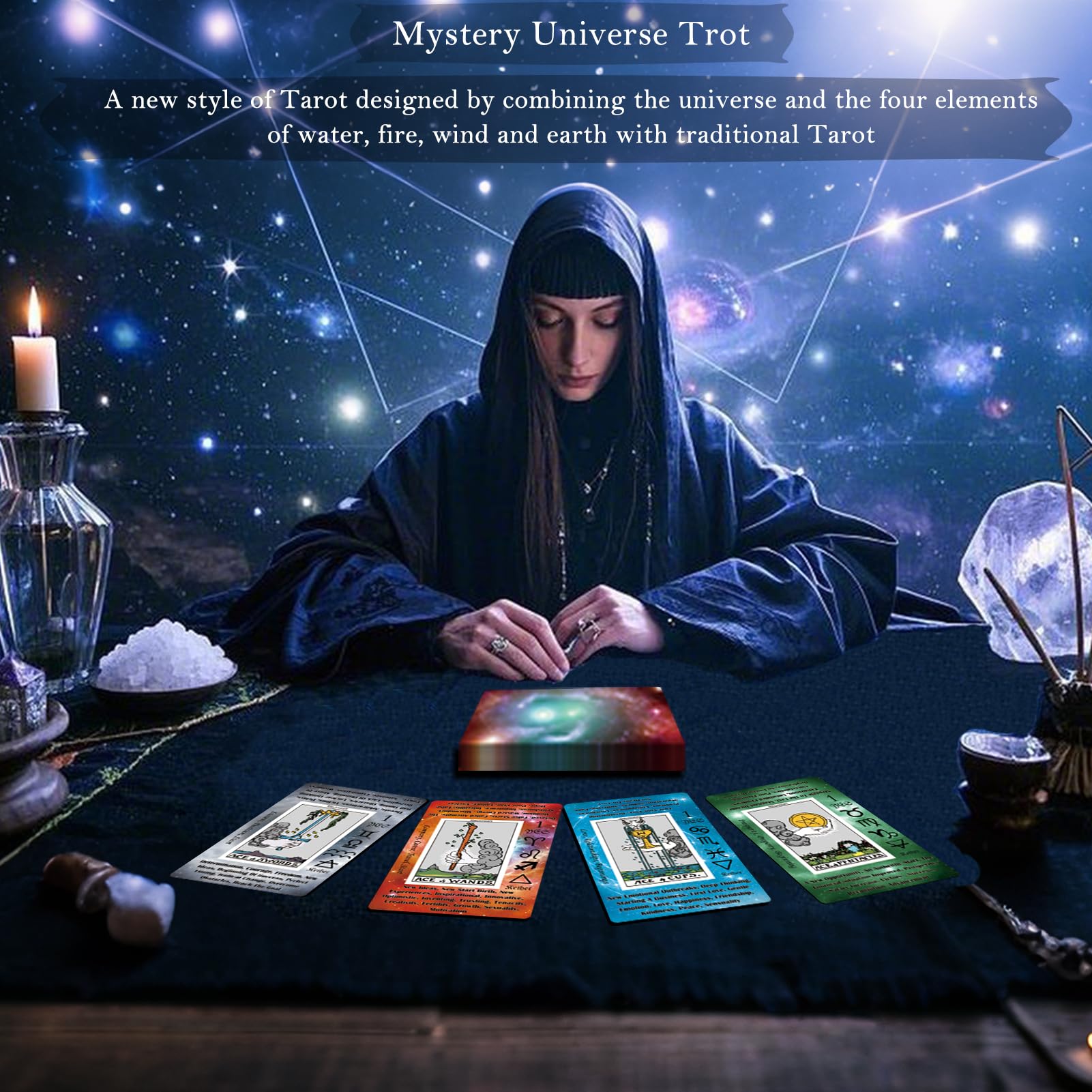 Premium Smoostart Tarot Cards for Beginners - 78-Card Deck with Meanings, Holographic Laser Surface & Guide Book - Perfect for Divination, Meditation & Spiritual Growth