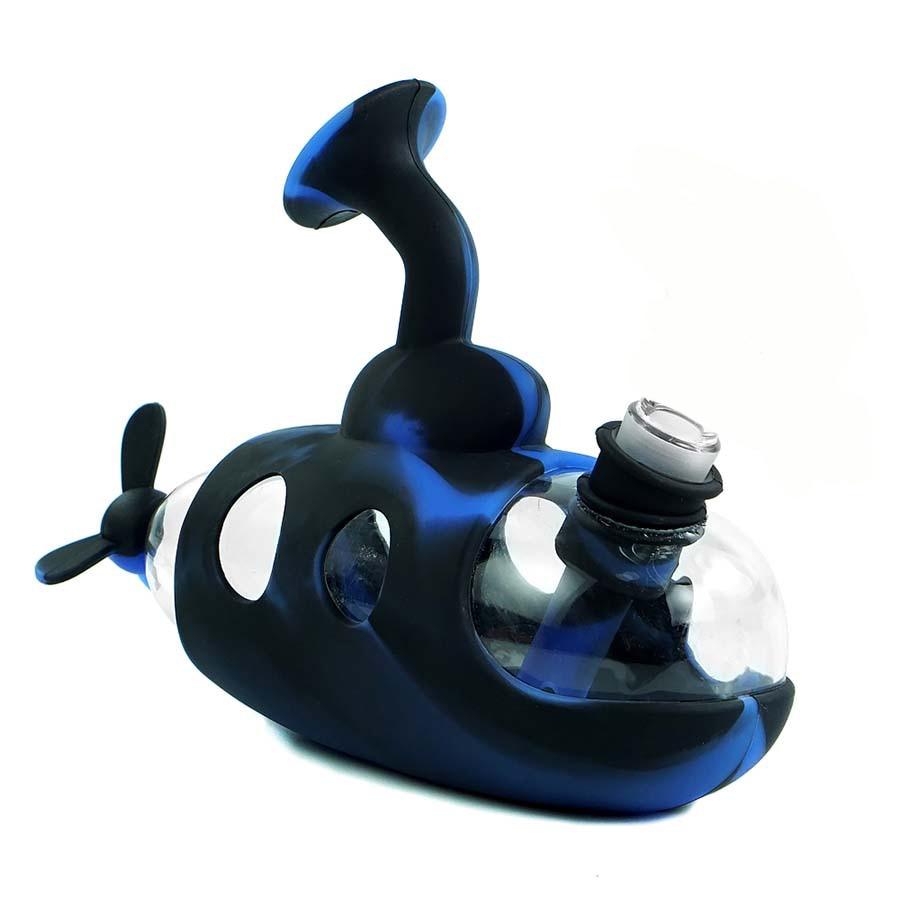 Cute Submarine Design Water Pipe - Silicone & Glass Bowl for Tobacco | Perfect for Smoking Enthusiasts & Home Use