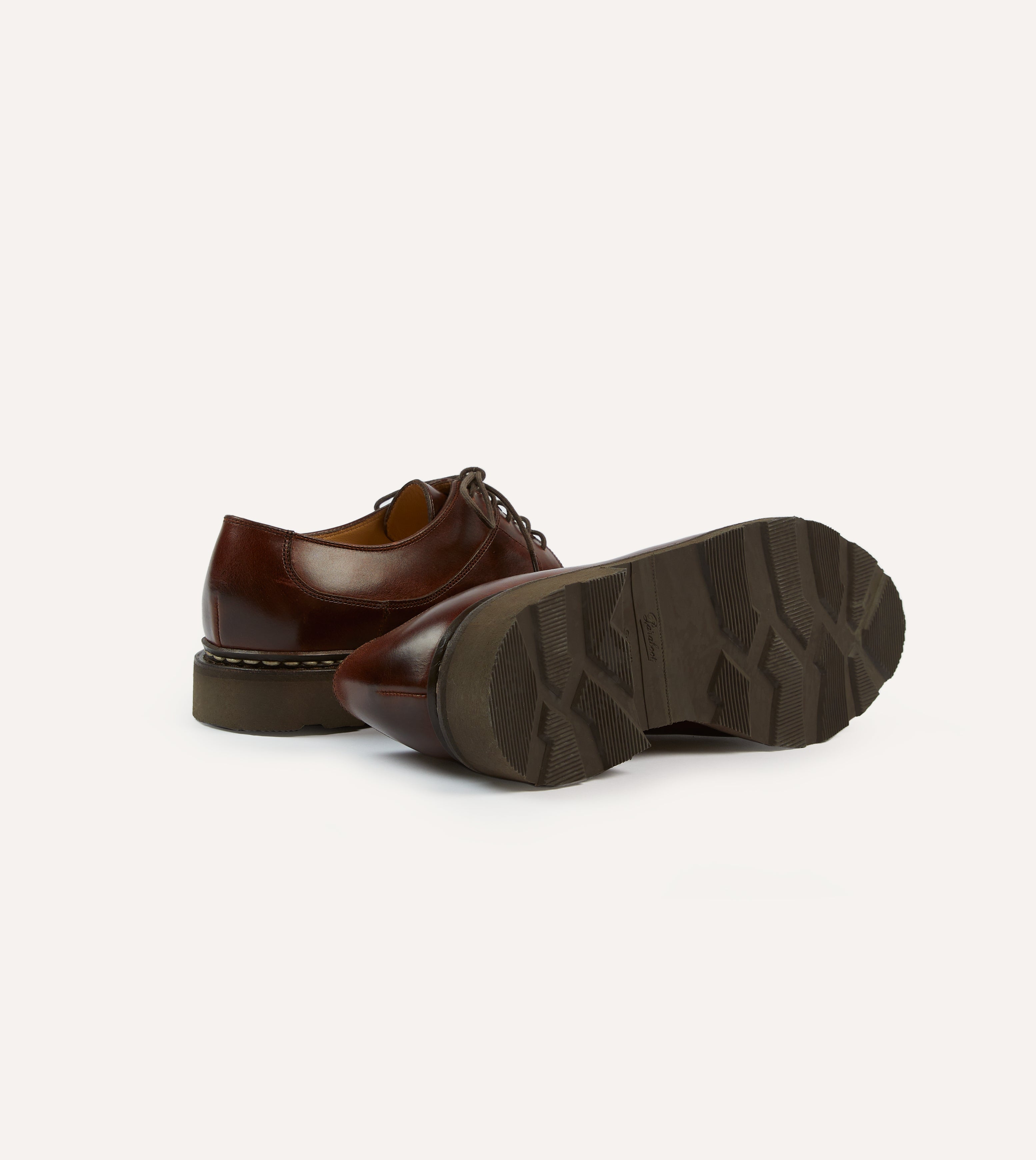 Paraboot Avignon Brown Leather Derby Shoes for Men | Classic Handcrafted Dress Shoes | Perfect for Business, Office & Formal Occasions