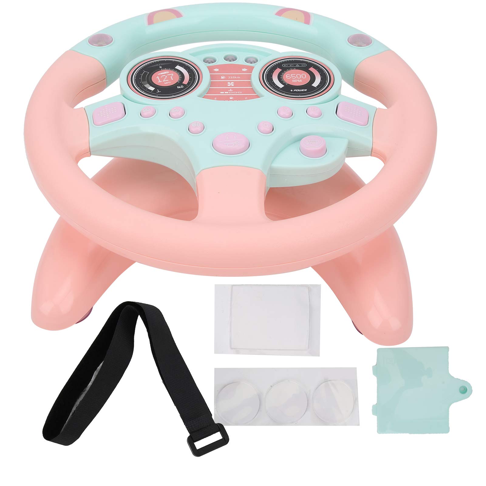 LZKW Kids Steering Wheel Toy - Interactive Driving Simulation with Multiple Play Modes, Base Included - Perfect Birthday Gift for Toddlers & Preschoolers (Ideal for Indoor Play, Pretend Driving Games & Early Learning Development)