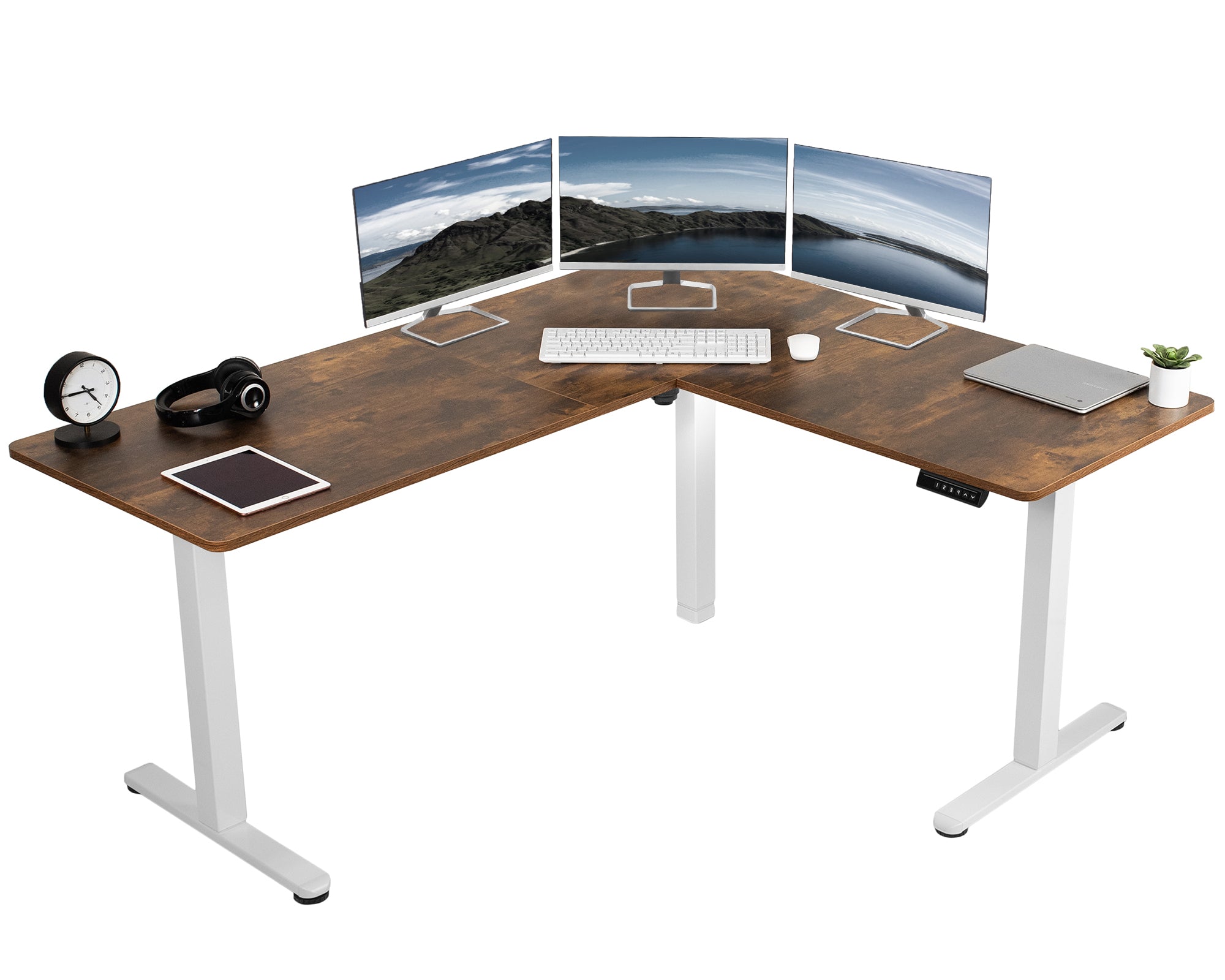 E3 Series Corner Electric Standing Desk - Adjustable Height Home Office Desk for Work & Study | Perfect for Small Spaces & Ergonomic Workspaces